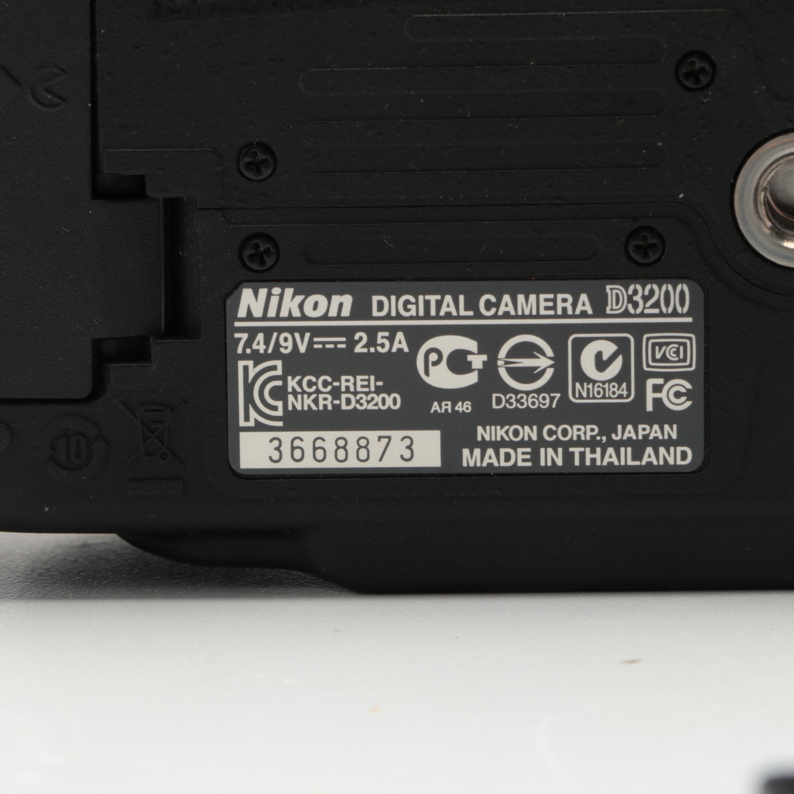 Nikon D3200 DSLR Camera, Double Zoom Lens Kit and Case