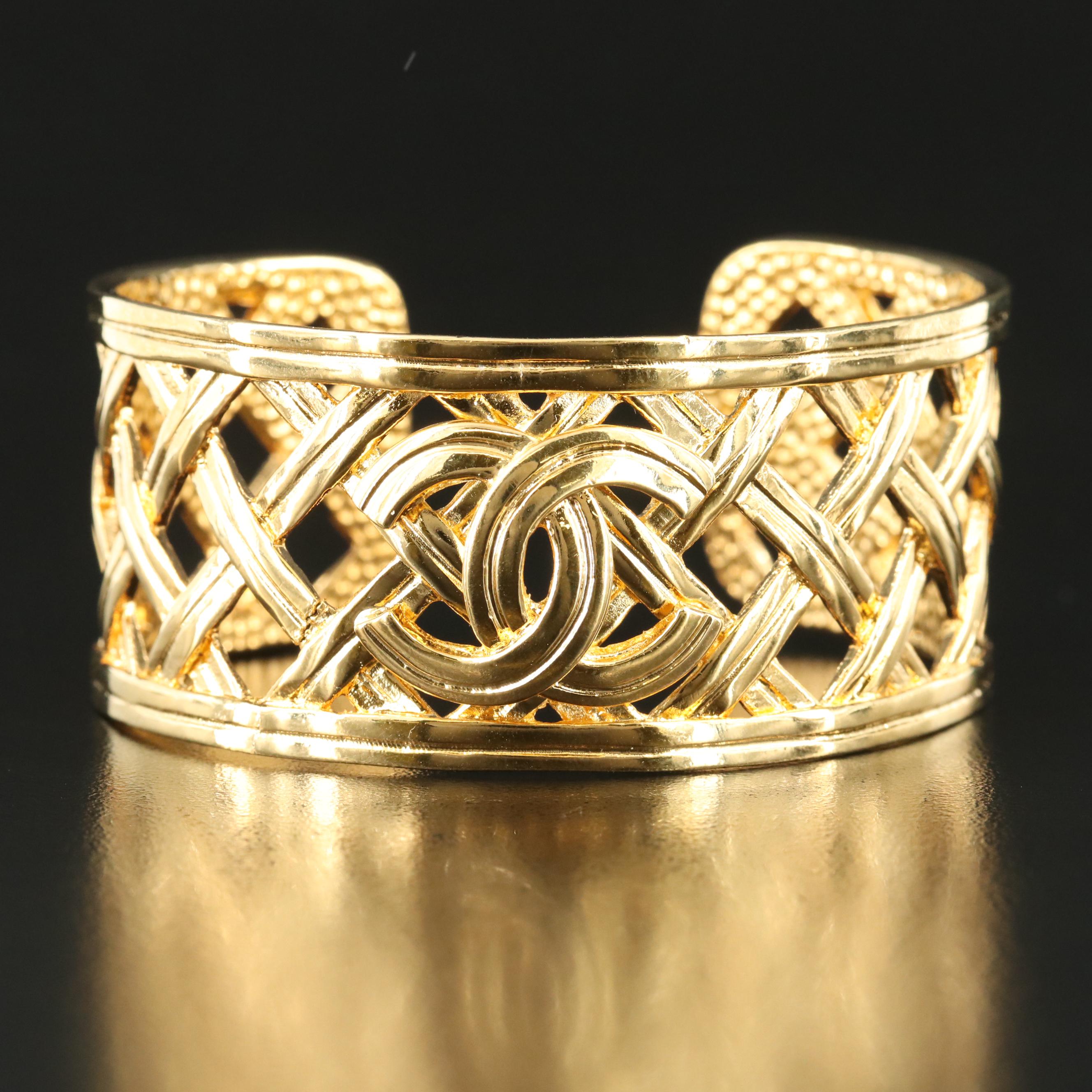 Chanel Open Quilted Logo Cuff