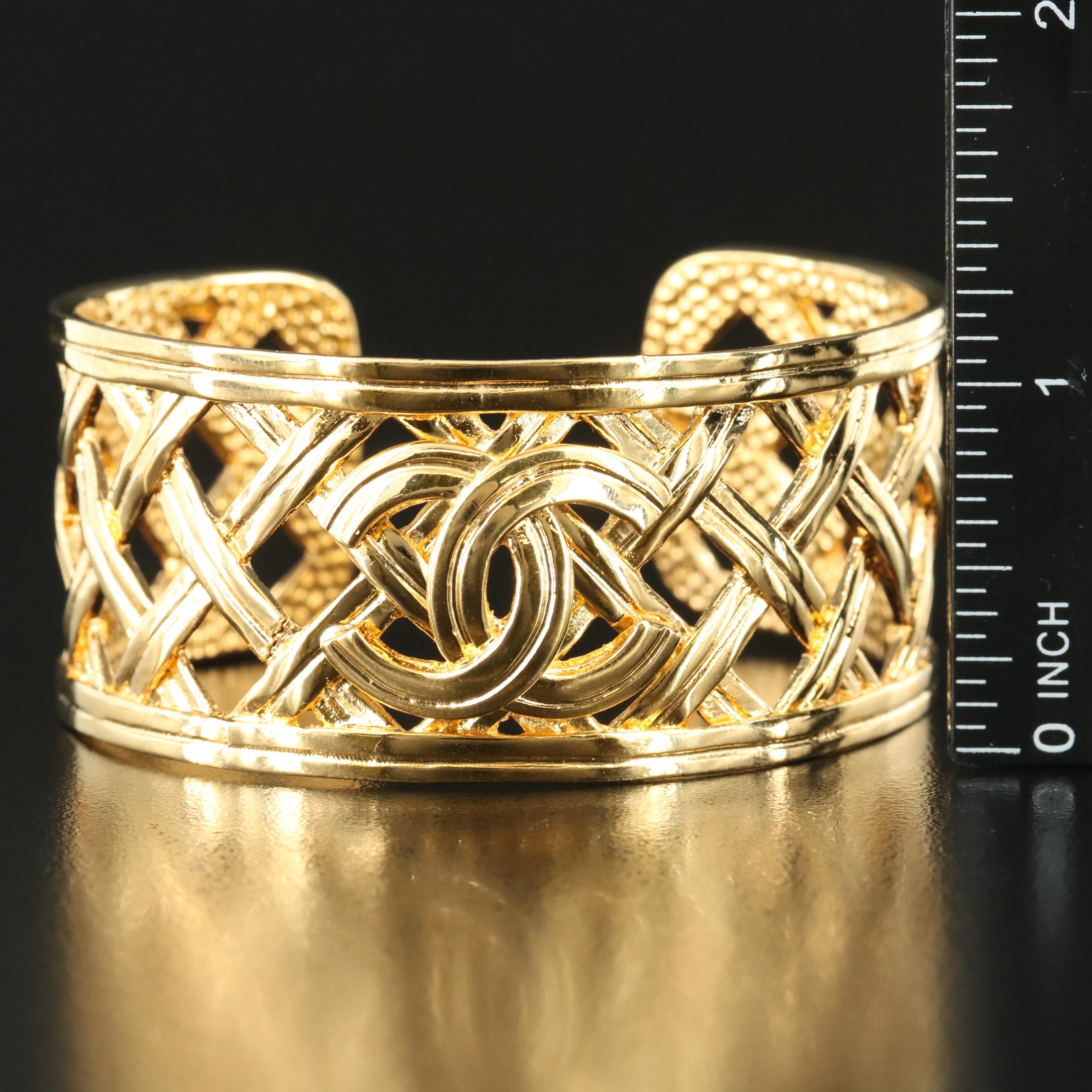 Chanel Open Quilted Logo Cuff