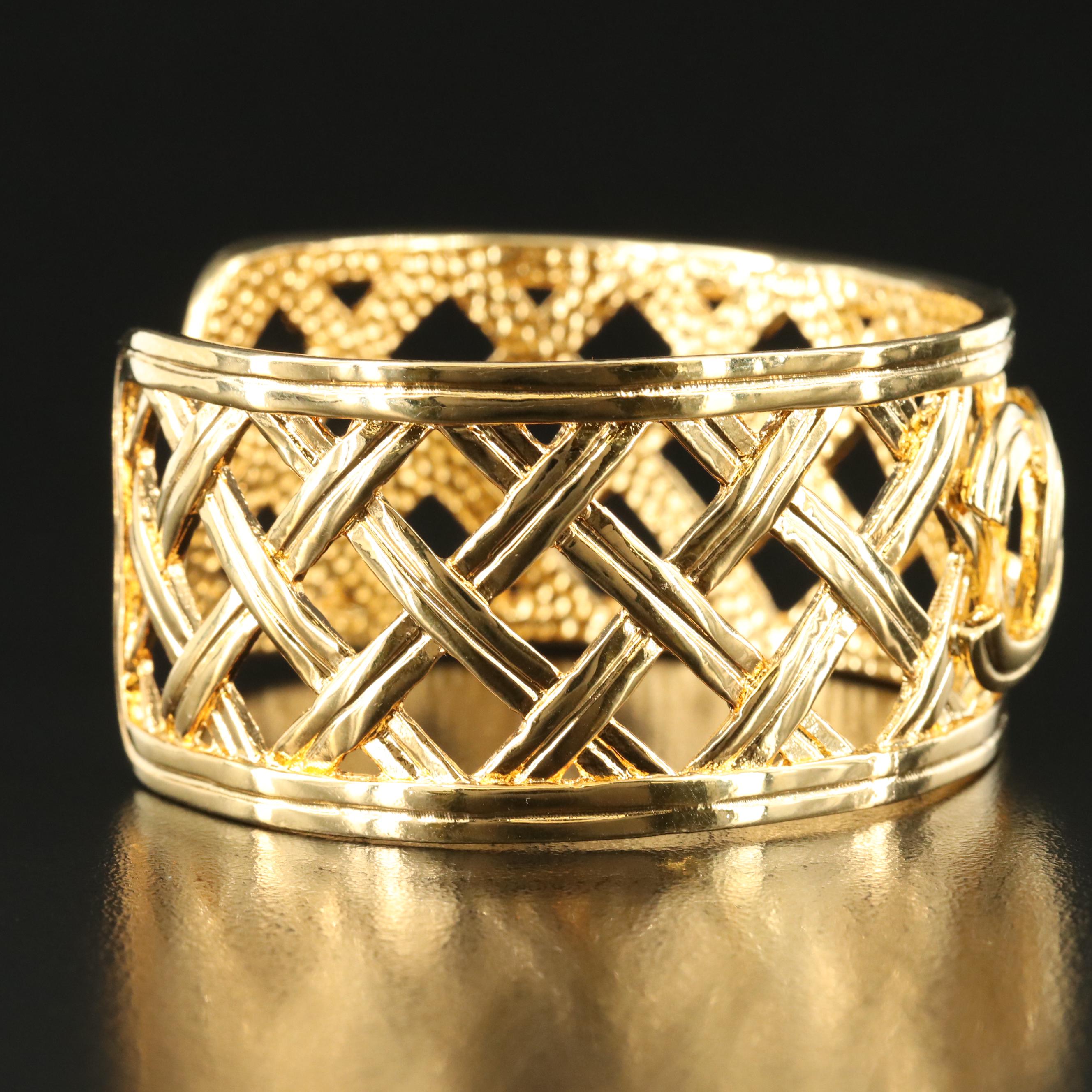 Chanel Open Quilted Logo Cuff
