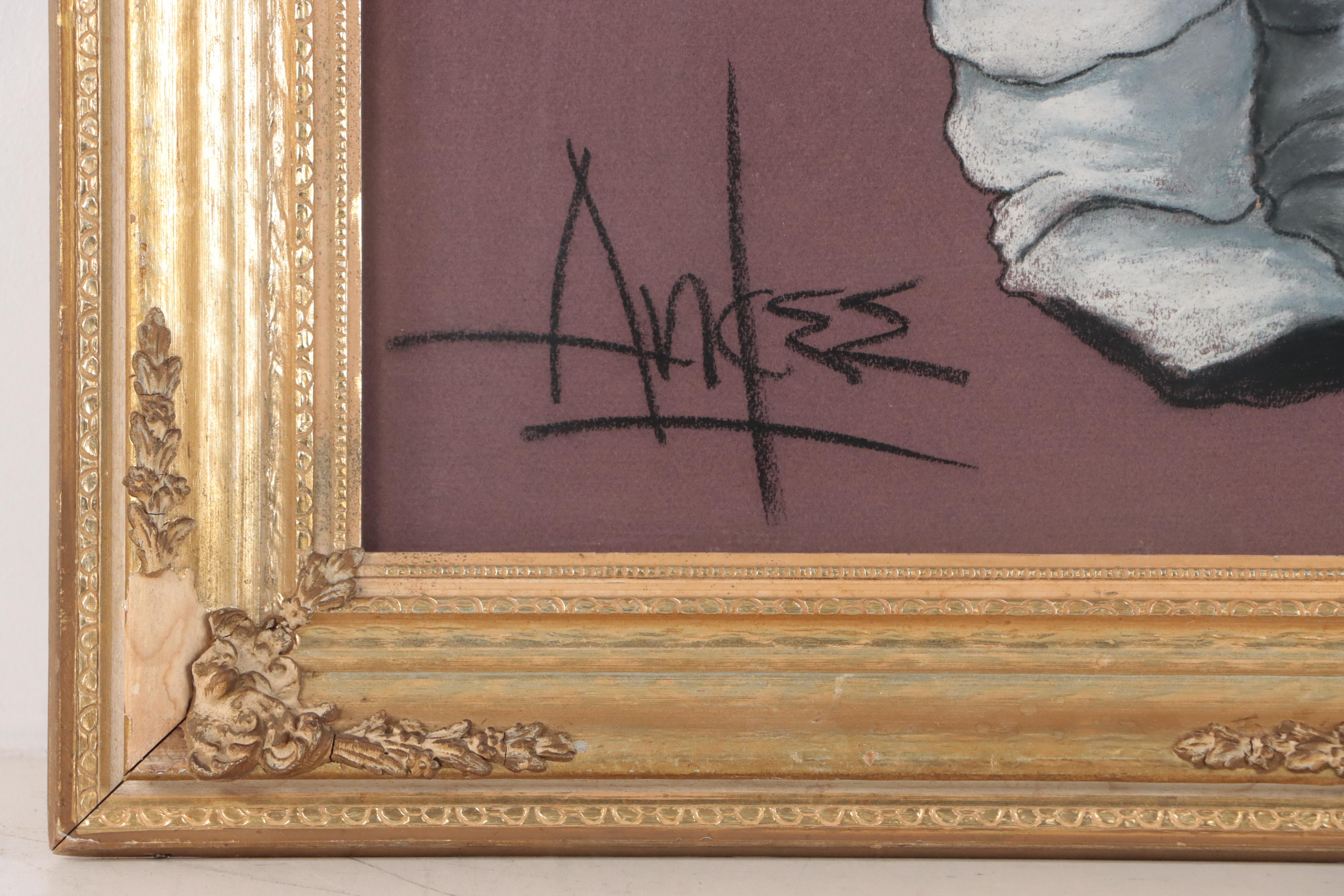 Sarah Andrea Parrott Pastel Drawing of Native American Women