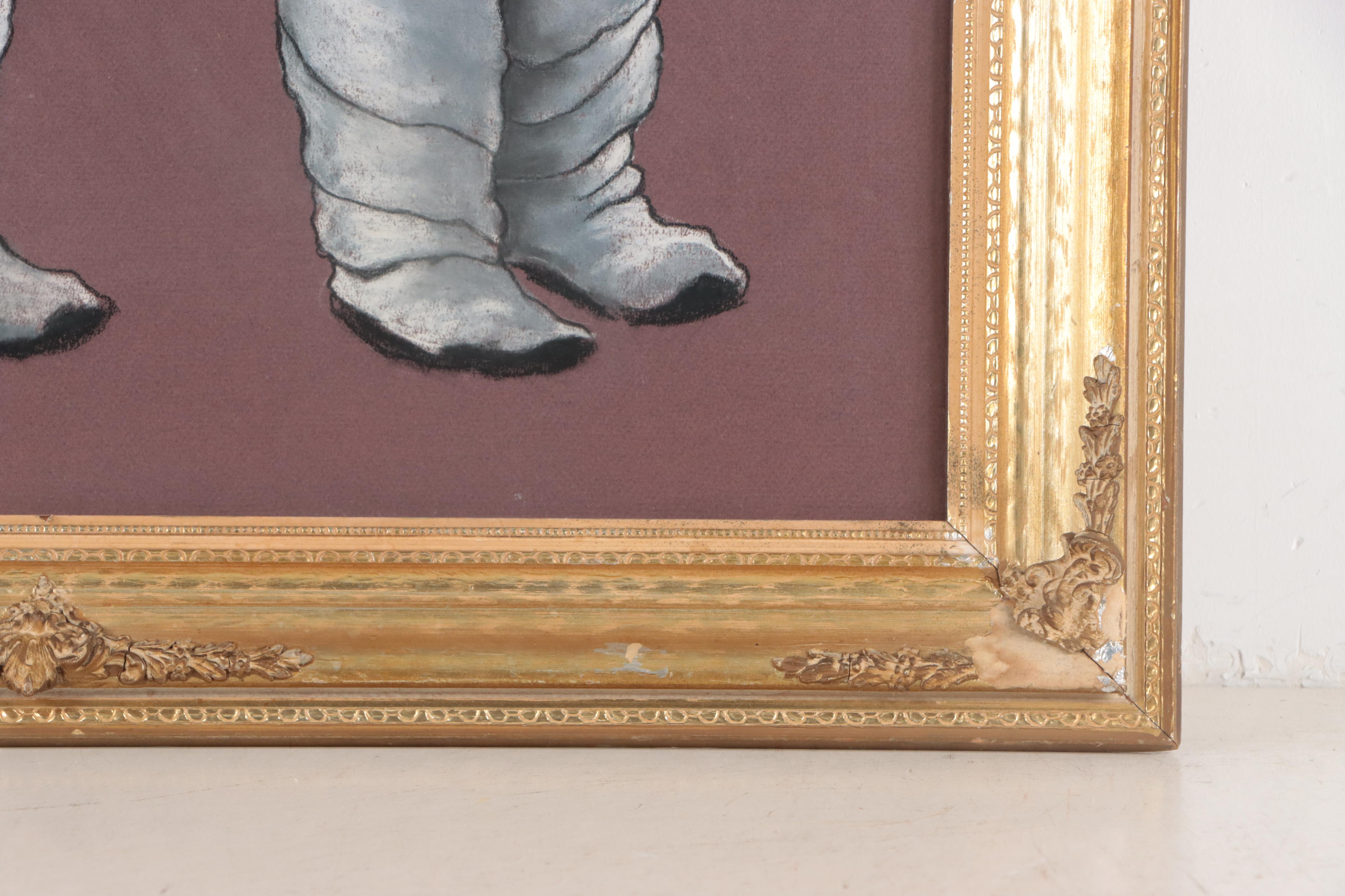 Sarah Andrea Parrott Pastel Drawing of Native American Women