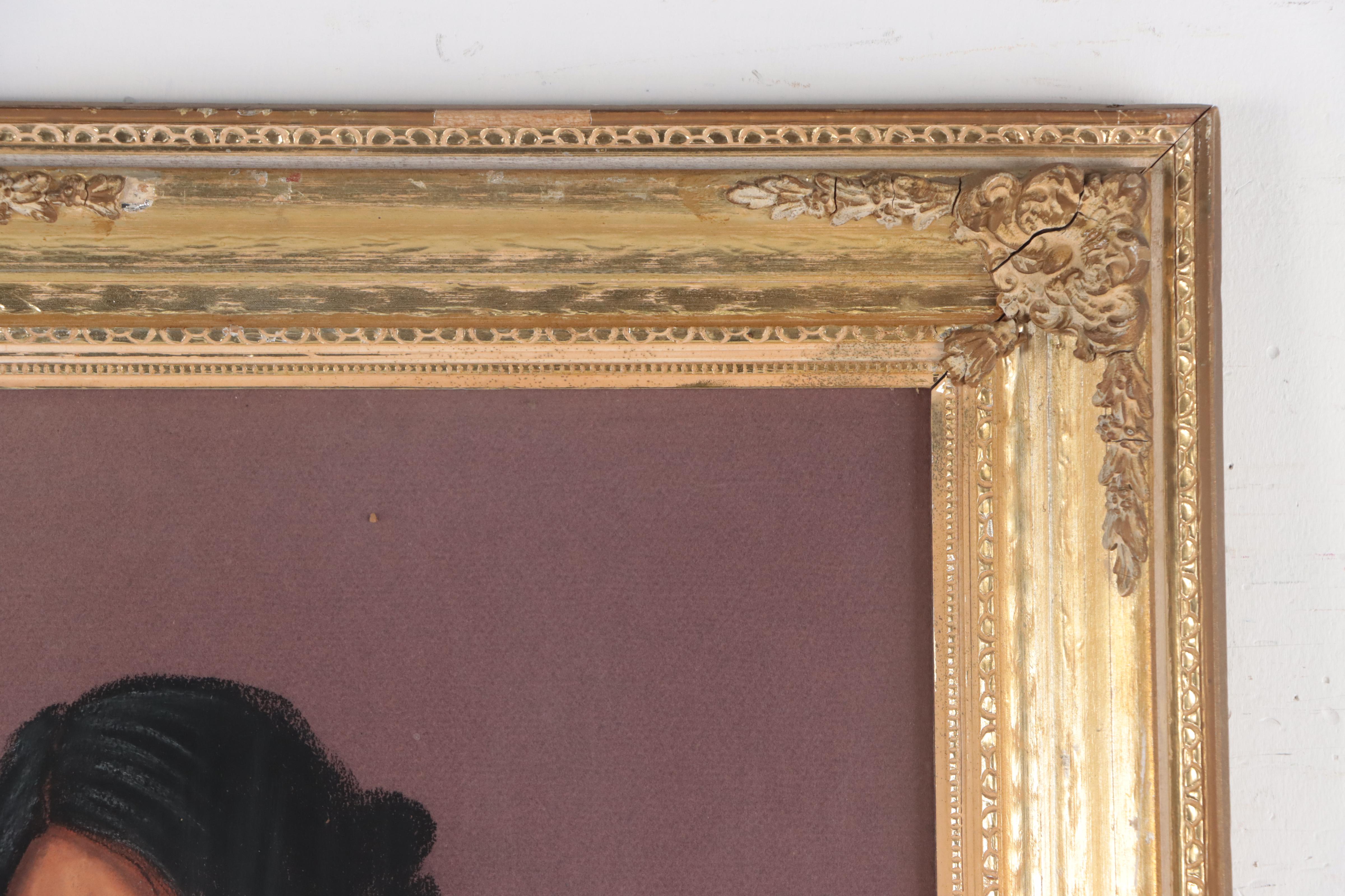 Sarah Andrea Parrott Pastel Drawing of Native American Women