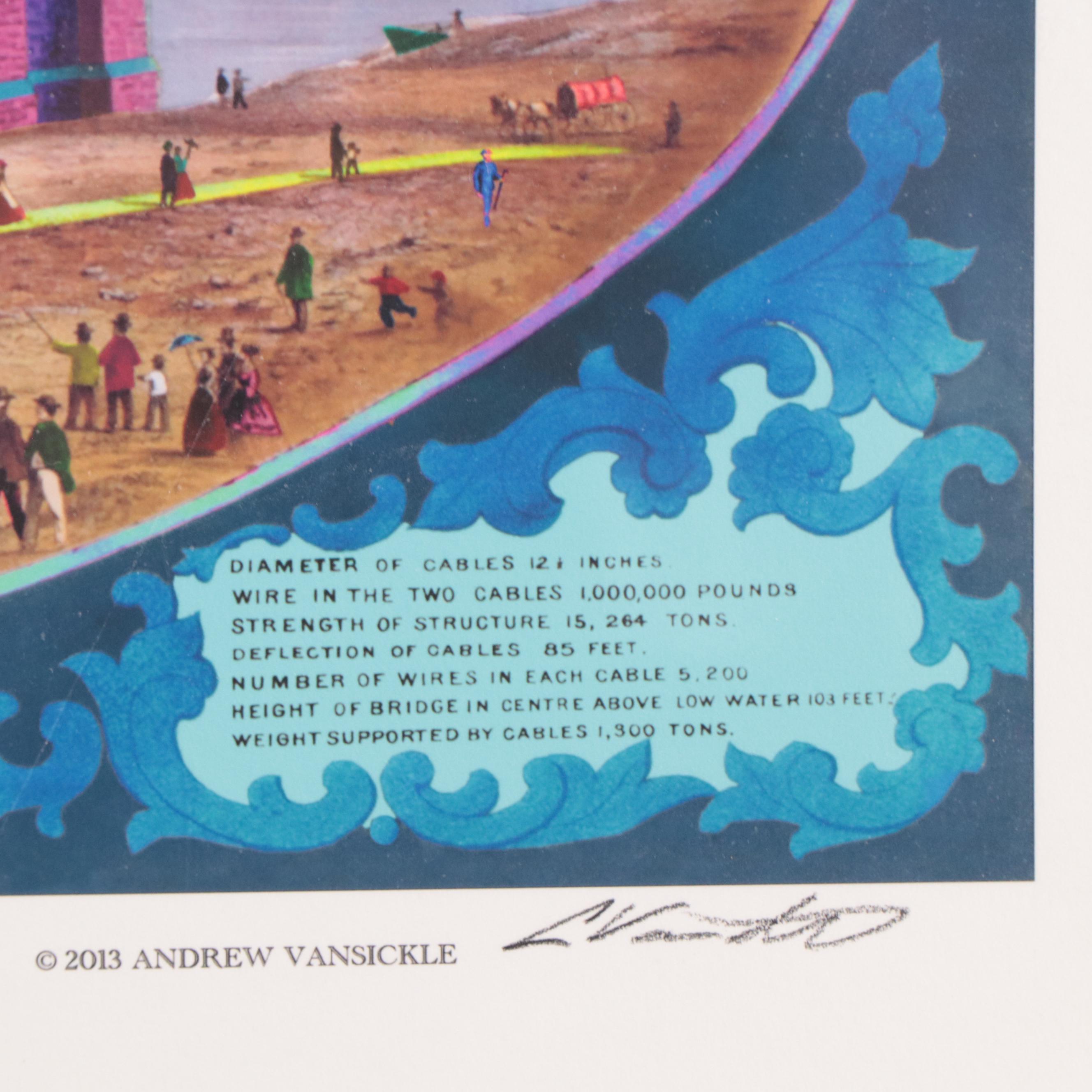 Andrew Van Sickle Giclée "The Opening Day of Roebling Bridge 1866," 2013