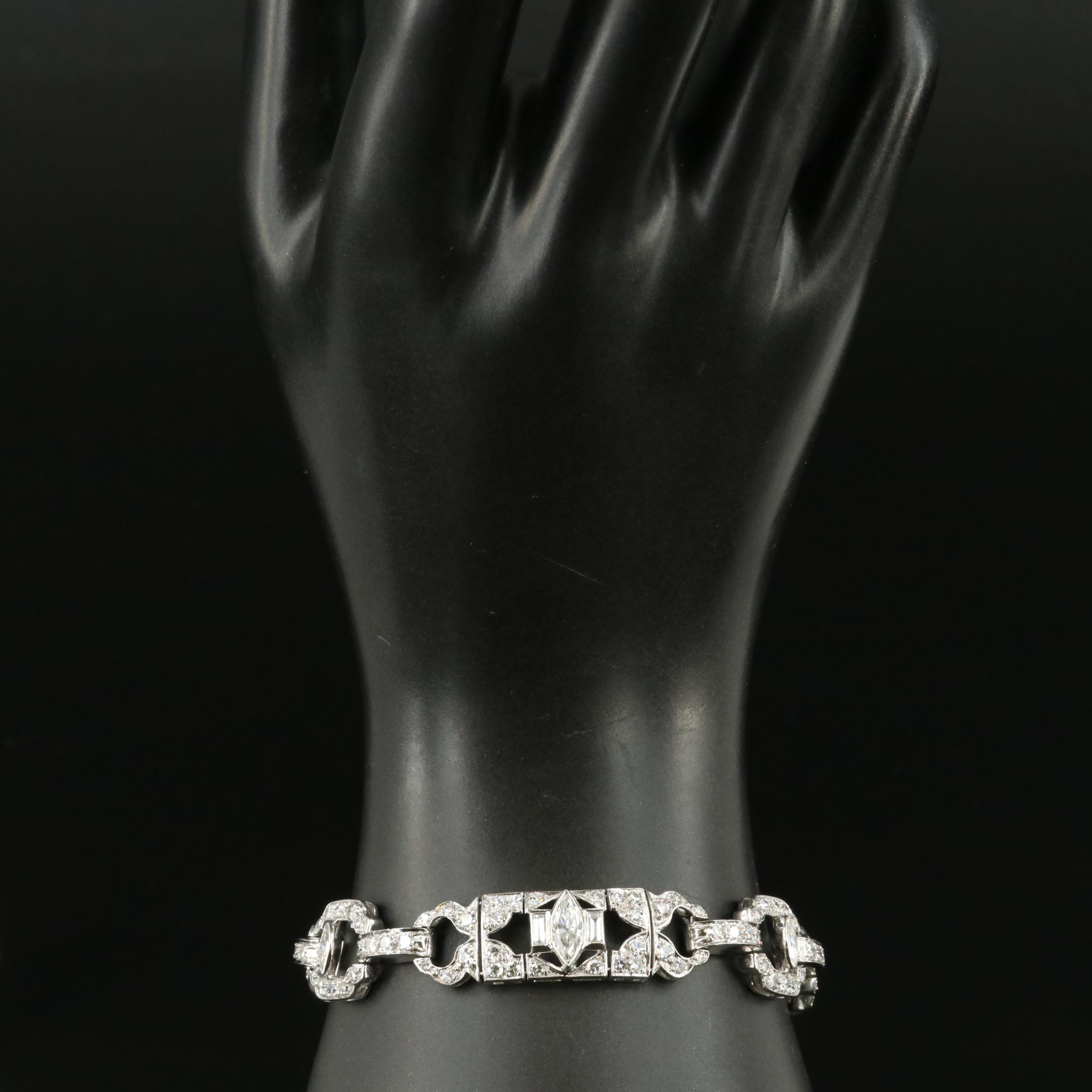 1950s Platinum 7.06 CTW Diamond Bracelet