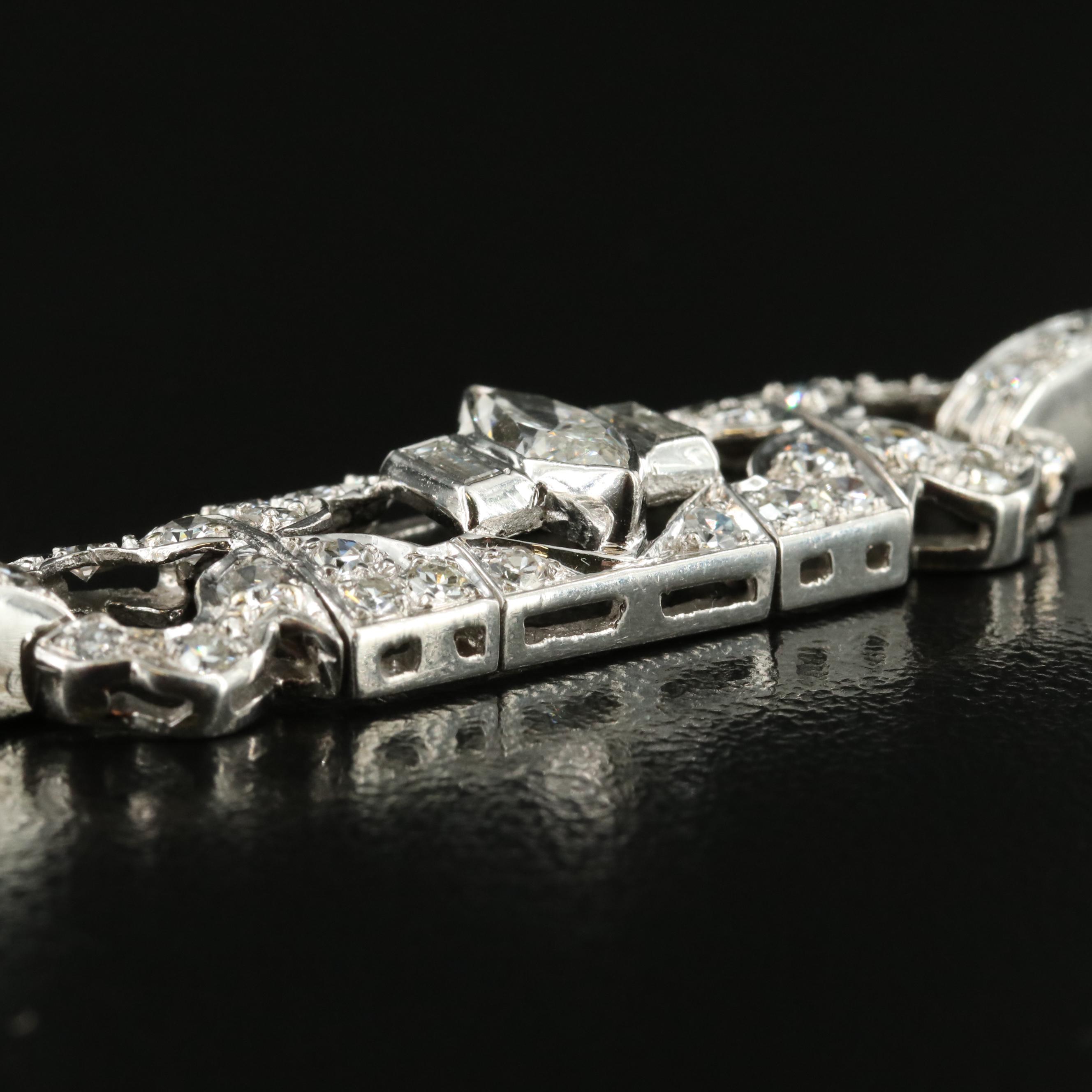 1950s Platinum 7.06 CTW Diamond Bracelet