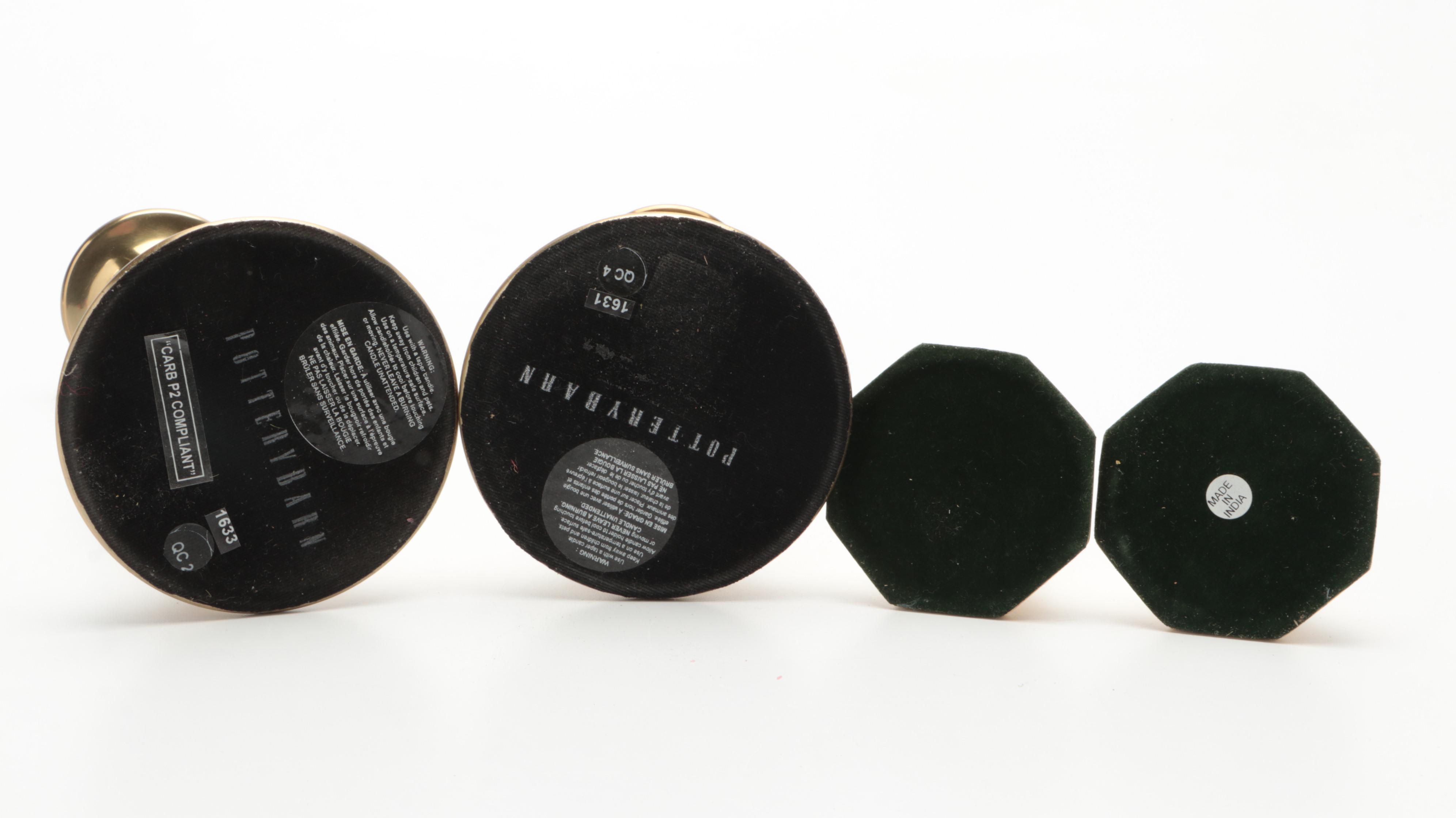 Pottery Barn and Other Brass Candlesticks and More Décor