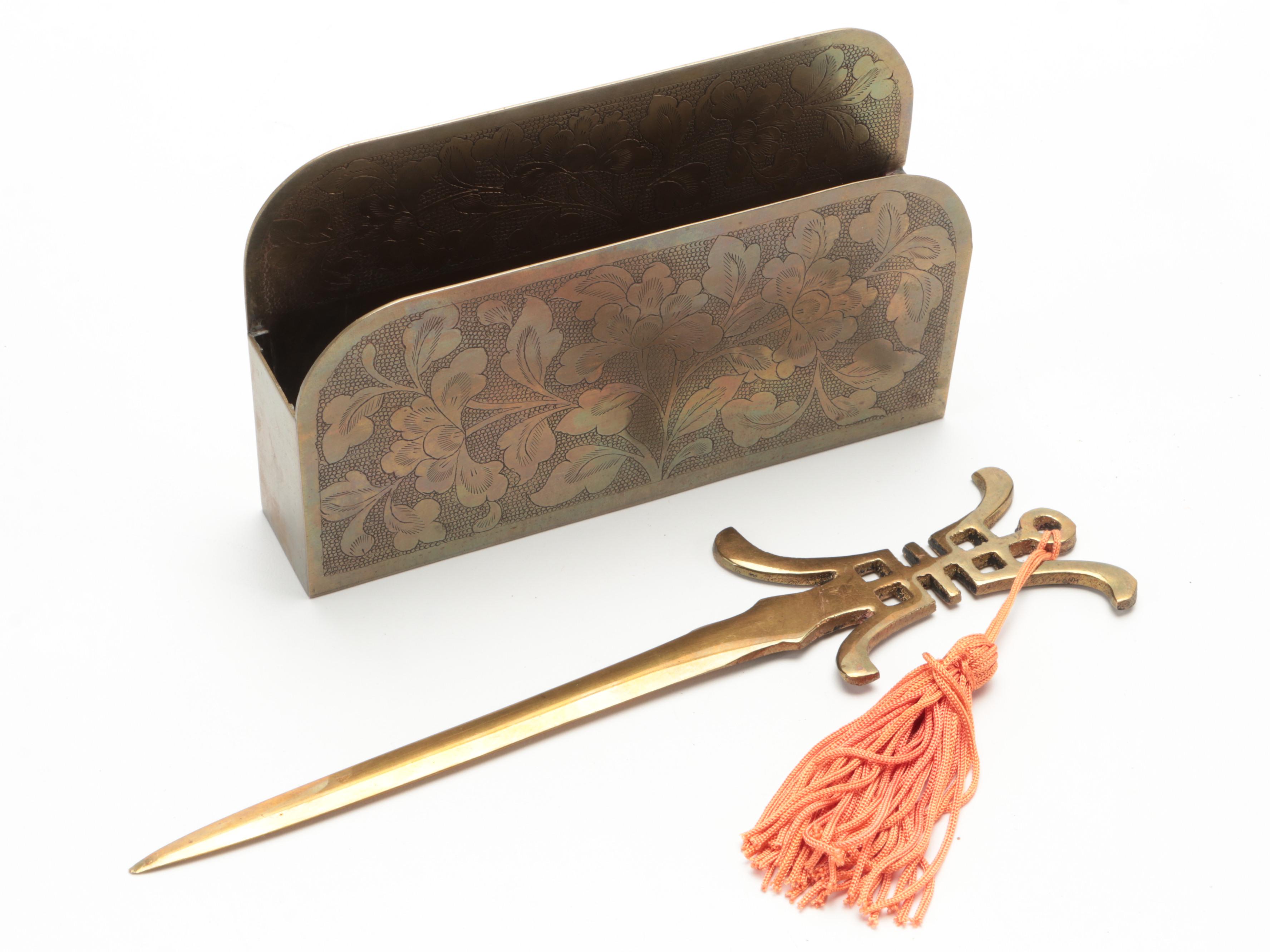 Pottery Barn and Other Brass Candlesticks and More Décor