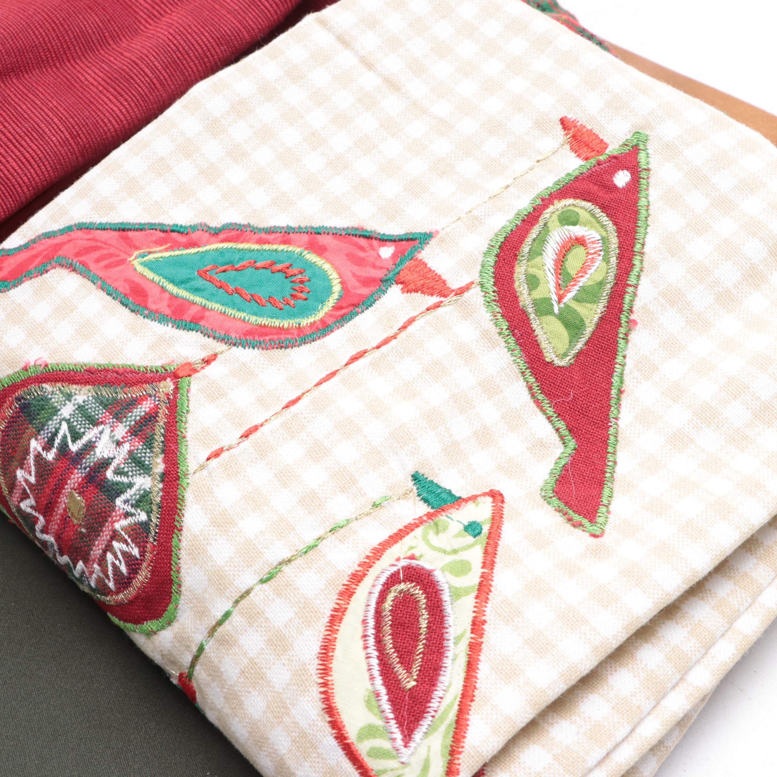 Wooden Fish and Fruit Napkin Rings with Other Table Linens