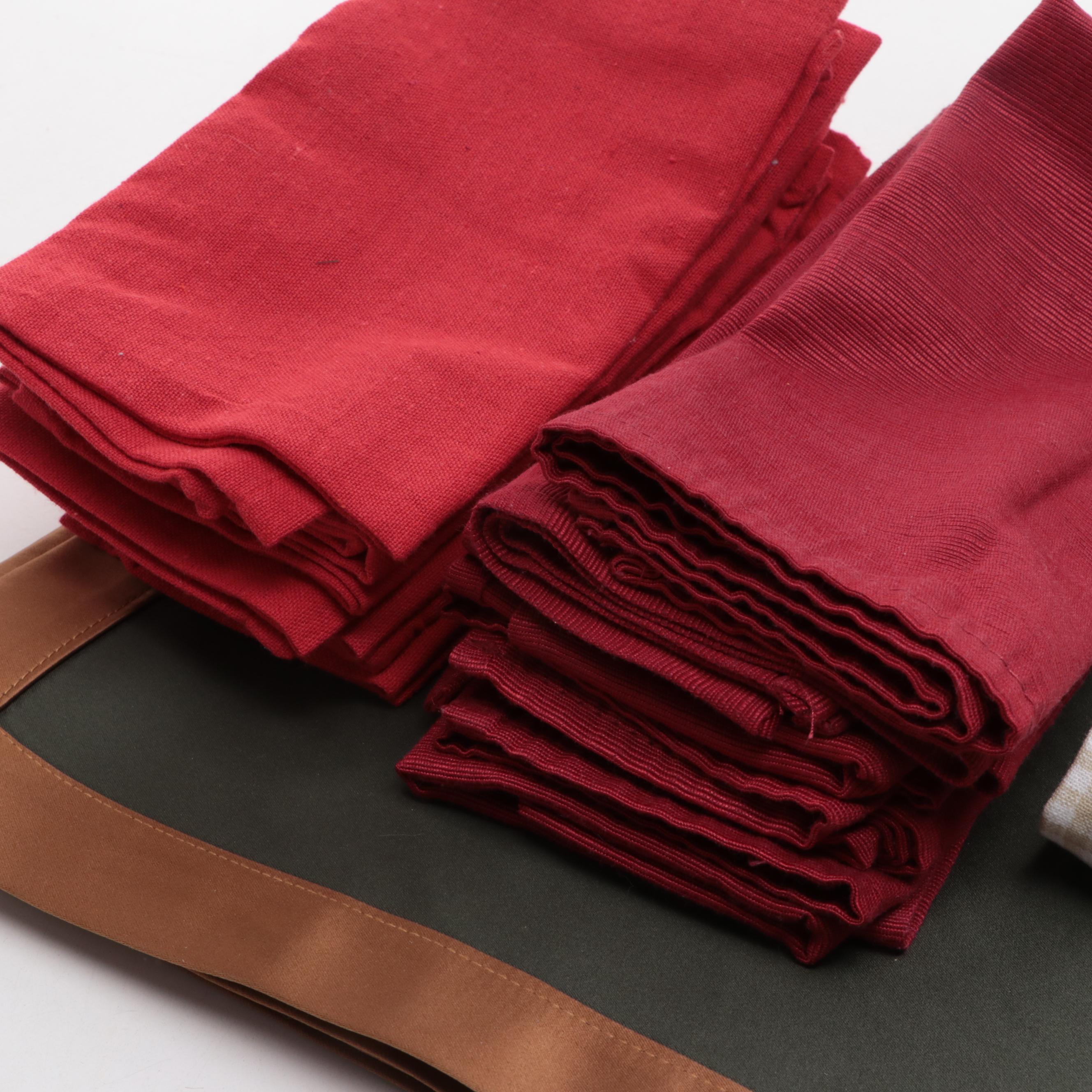 Wooden Fish and Fruit Napkin Rings with Other Table Linens