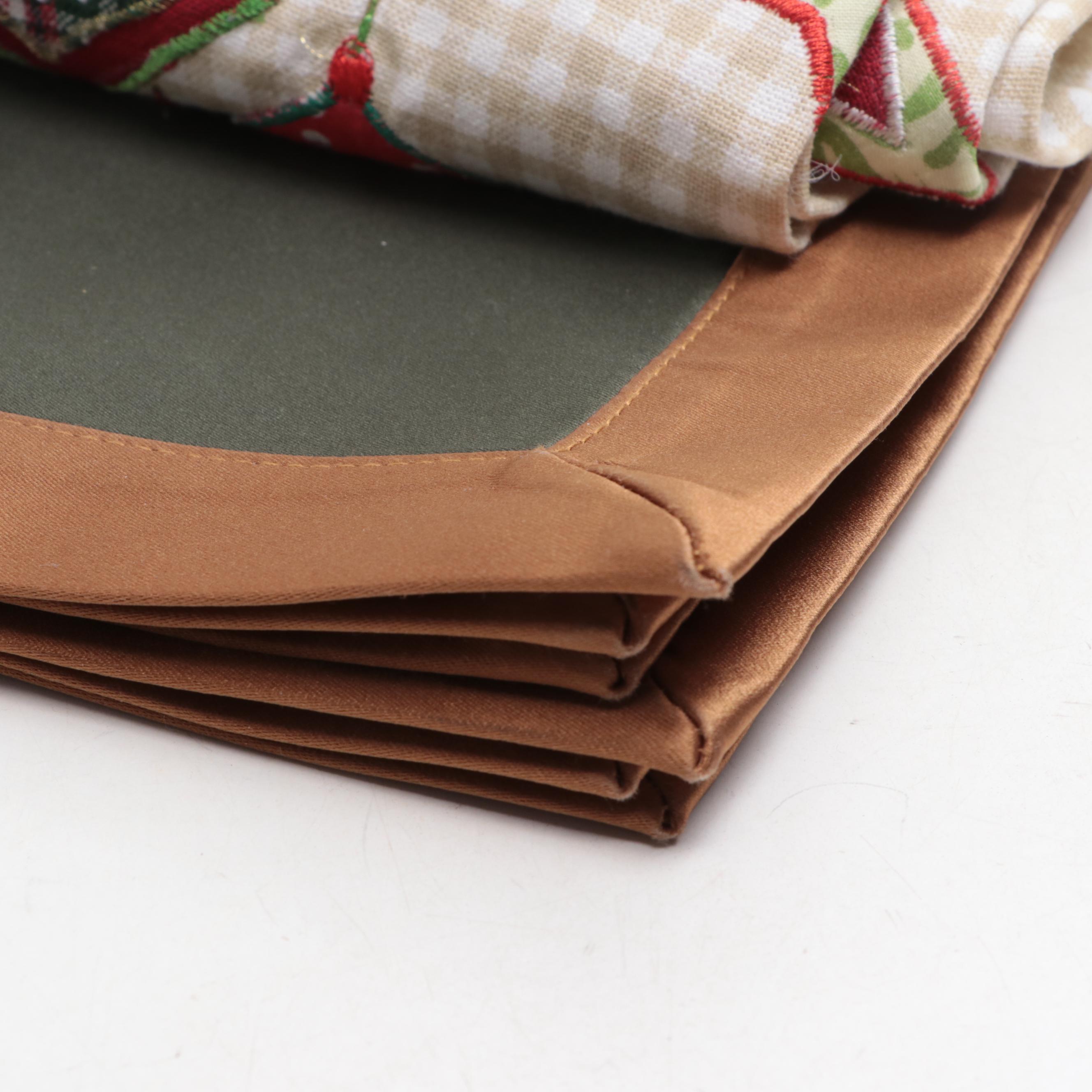 Wooden Fish and Fruit Napkin Rings with Other Table Linens