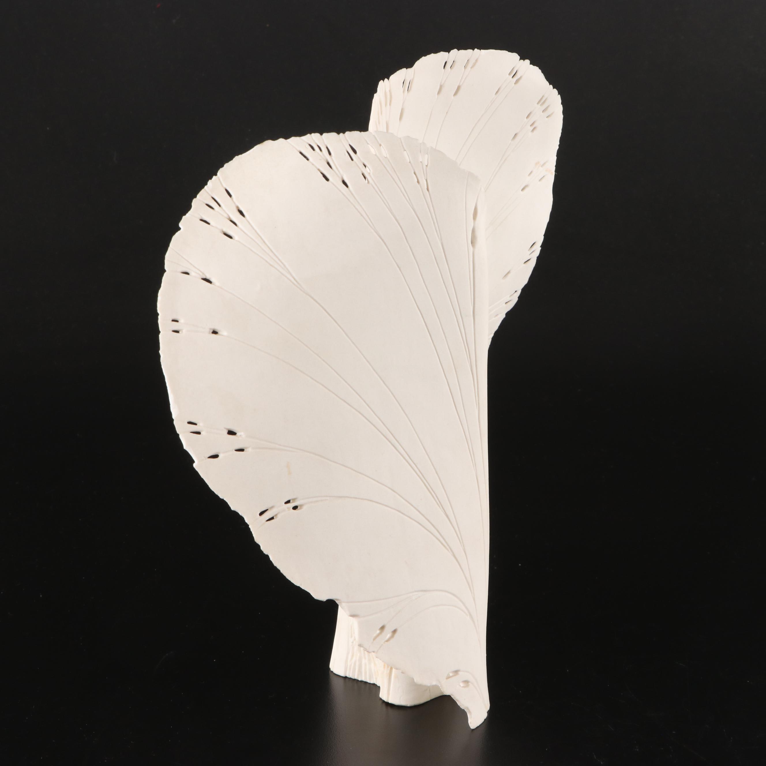 Thomas Berentson Benesh Porcelain Leaf Vase, 1983
