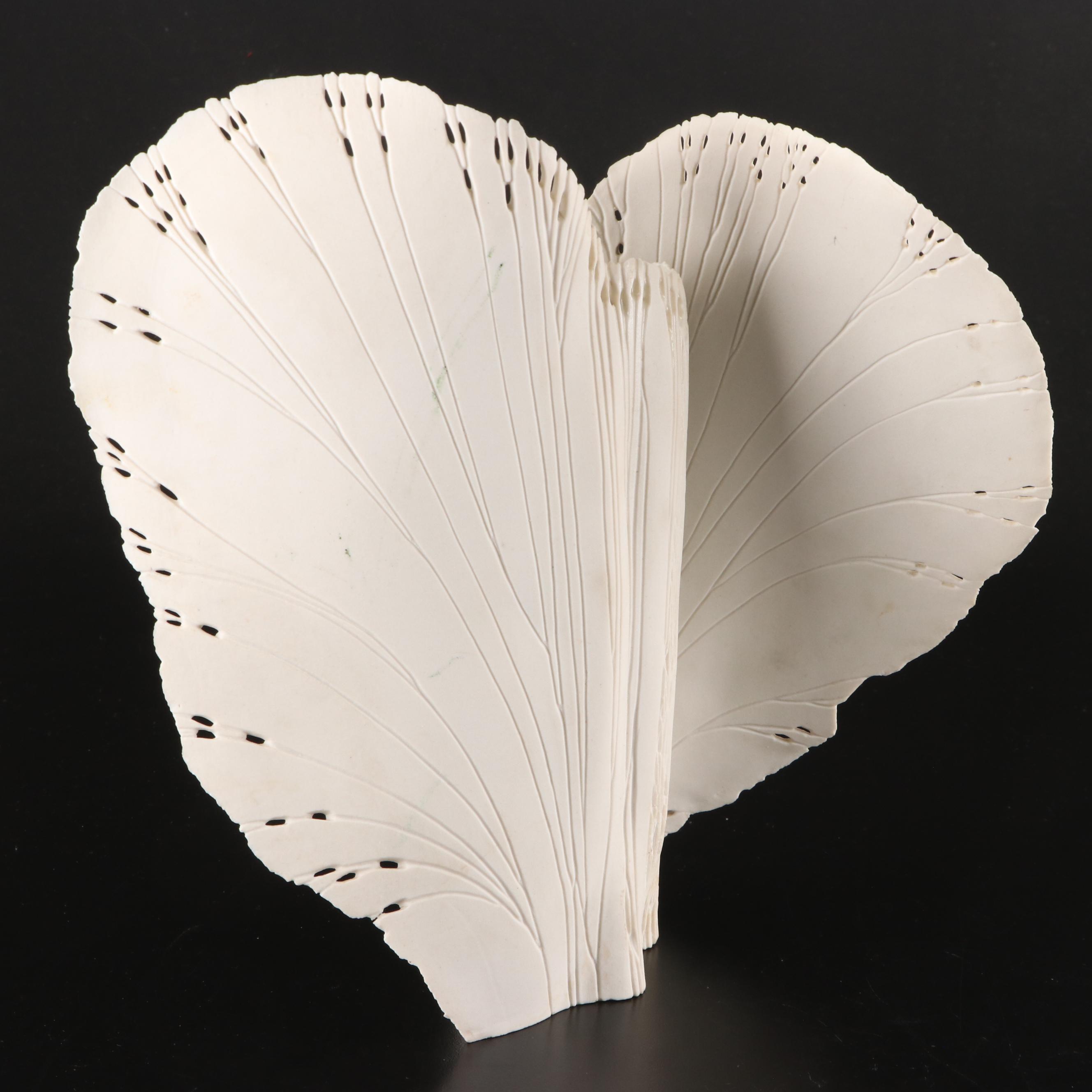 Thomas Berentson Benesh Porcelain Leaf Vase, 1983