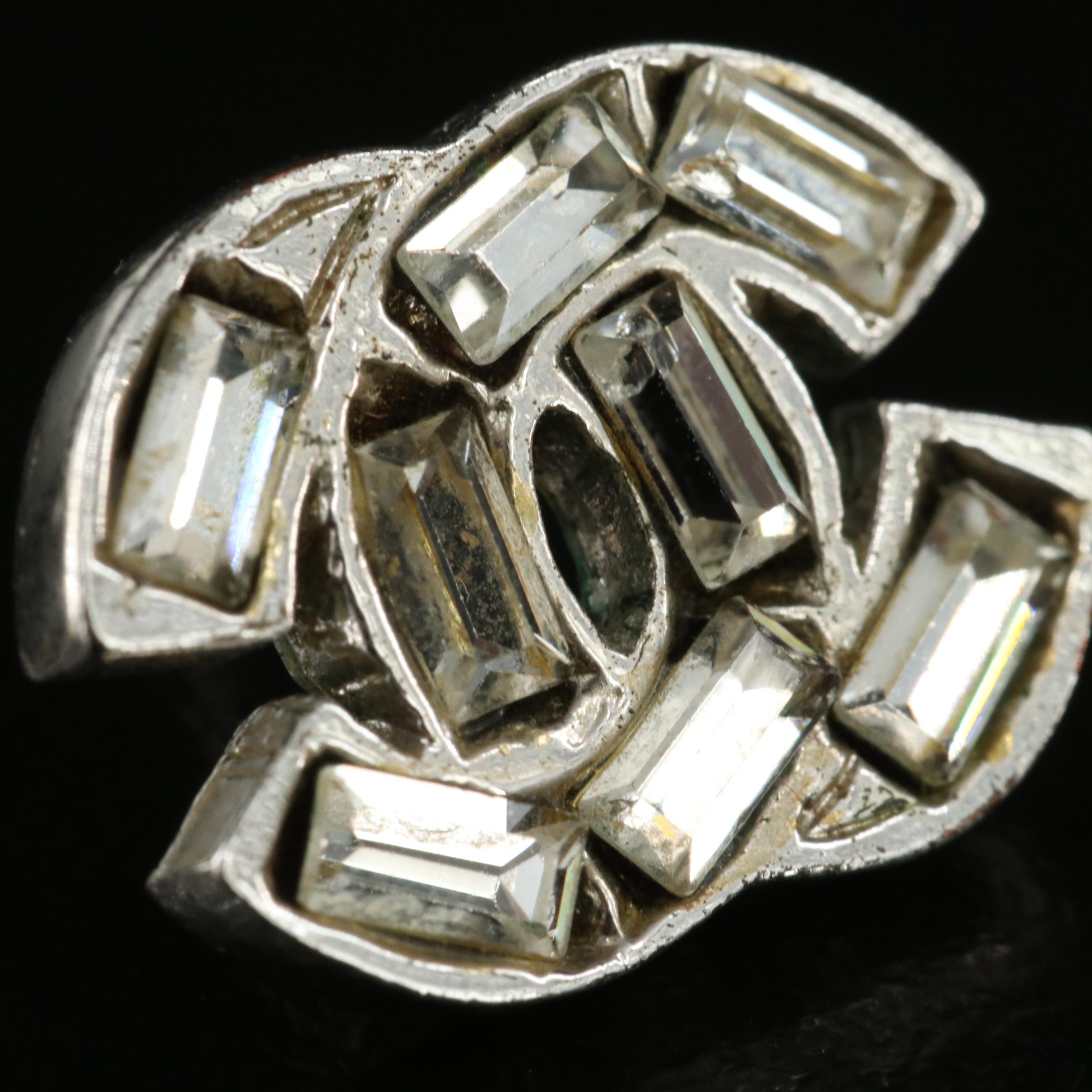 Chanel Strass Logo Earrings