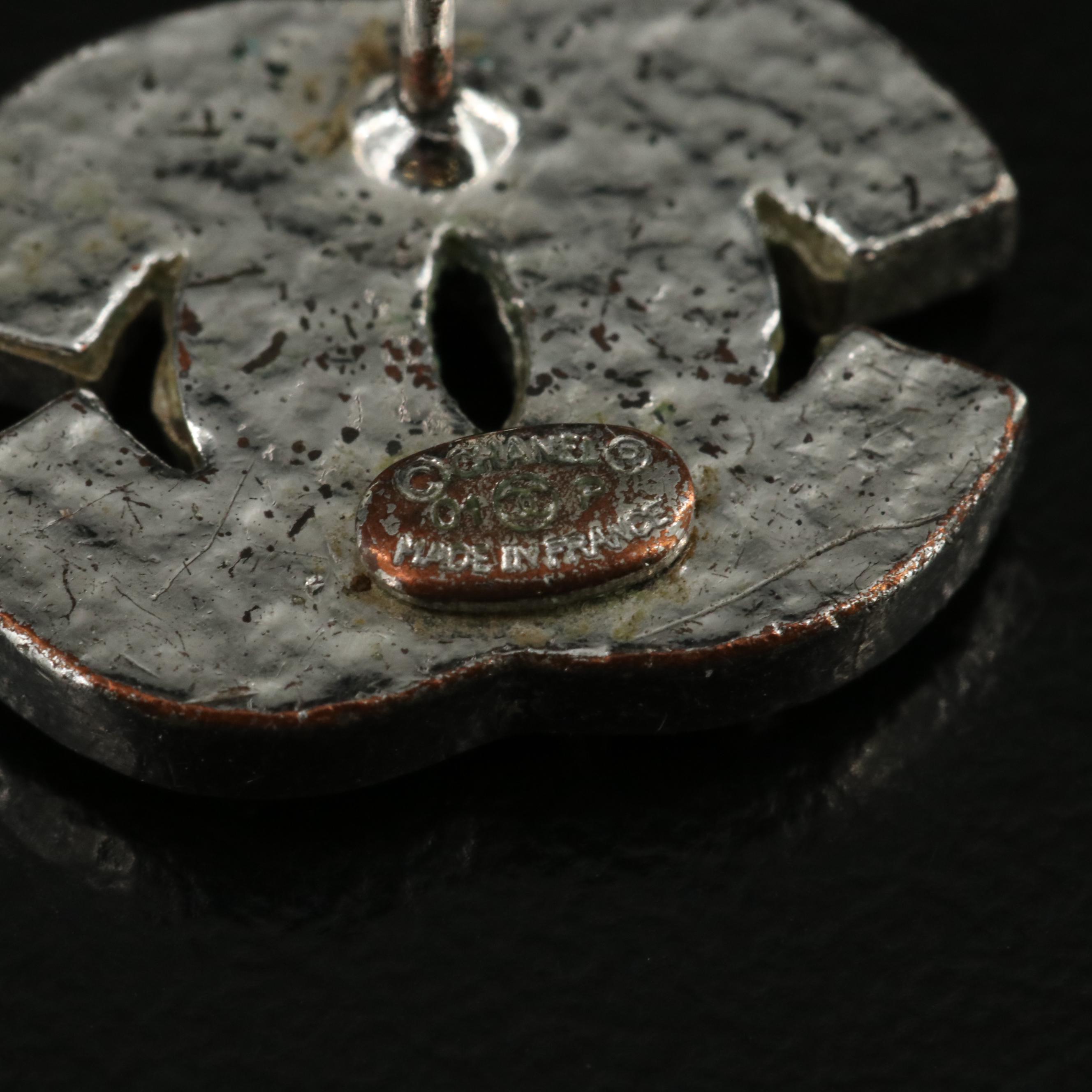 Chanel Strass Logo Earrings