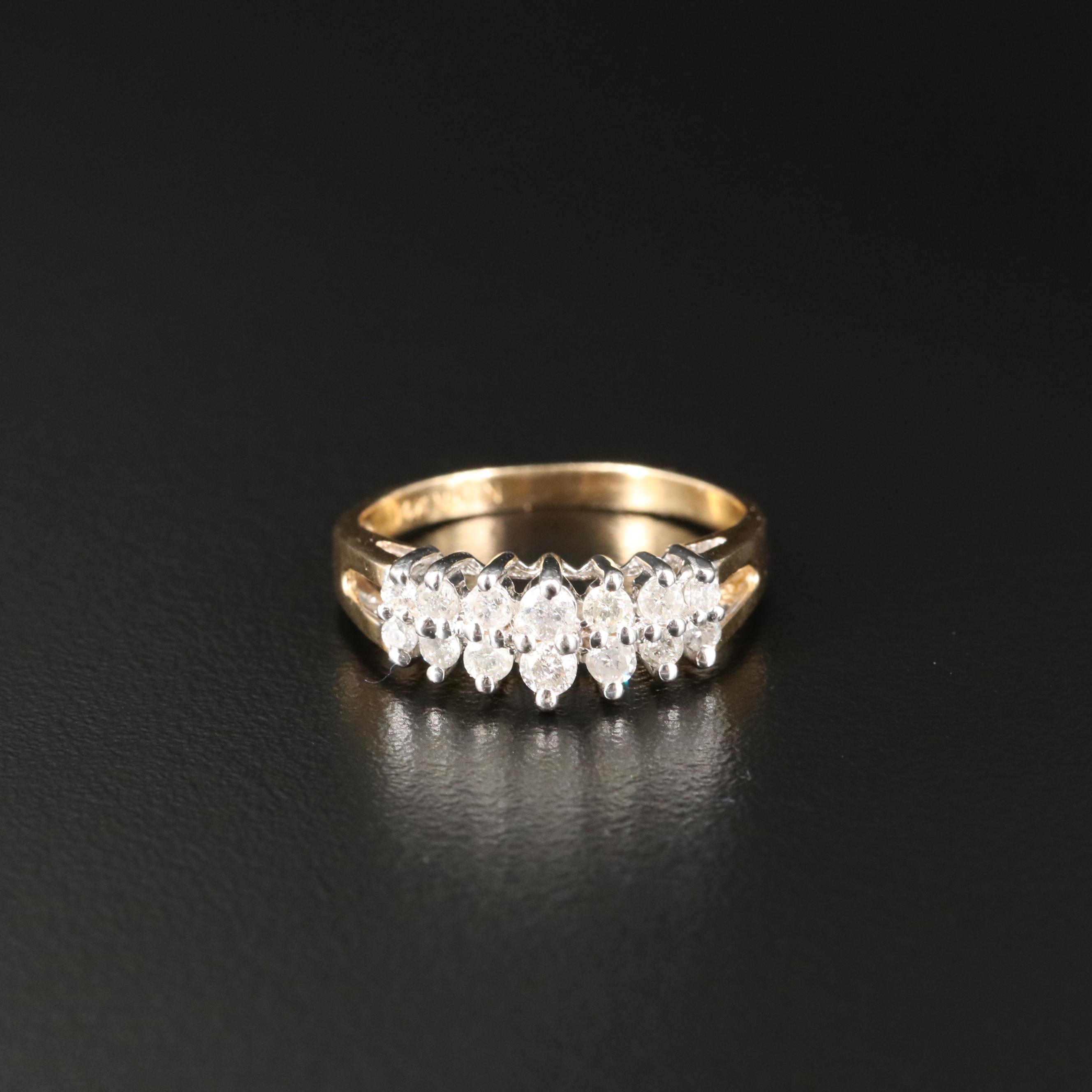 14K 0.45 CTW Diamond Step Ring
