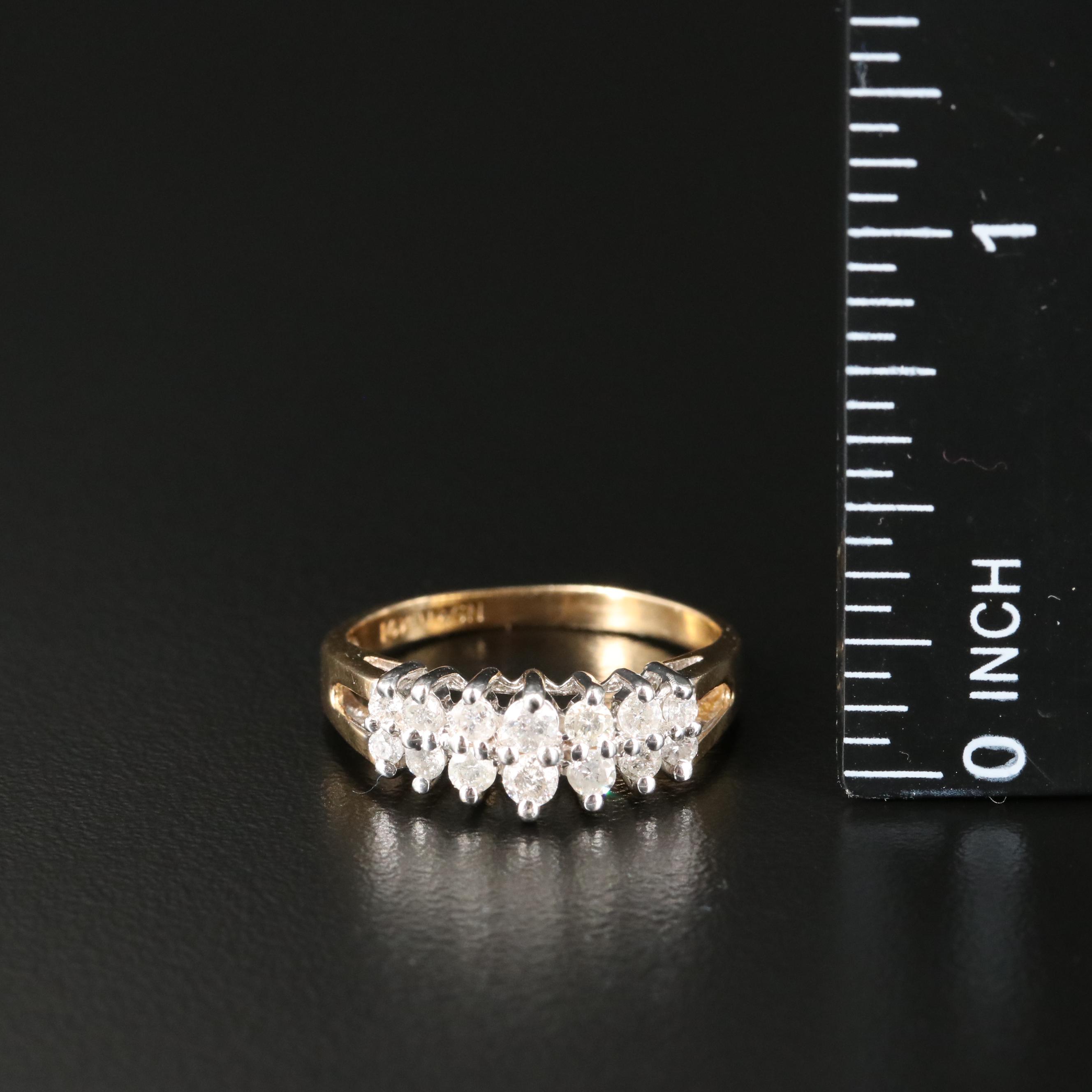 14K 0.45 CTW Diamond Step Ring