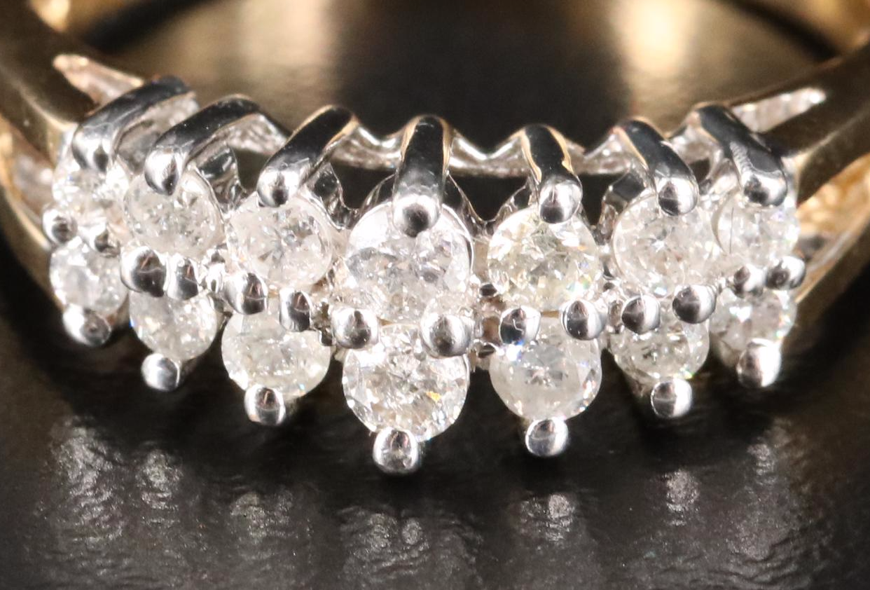 14K 0.45 CTW Diamond Step Ring