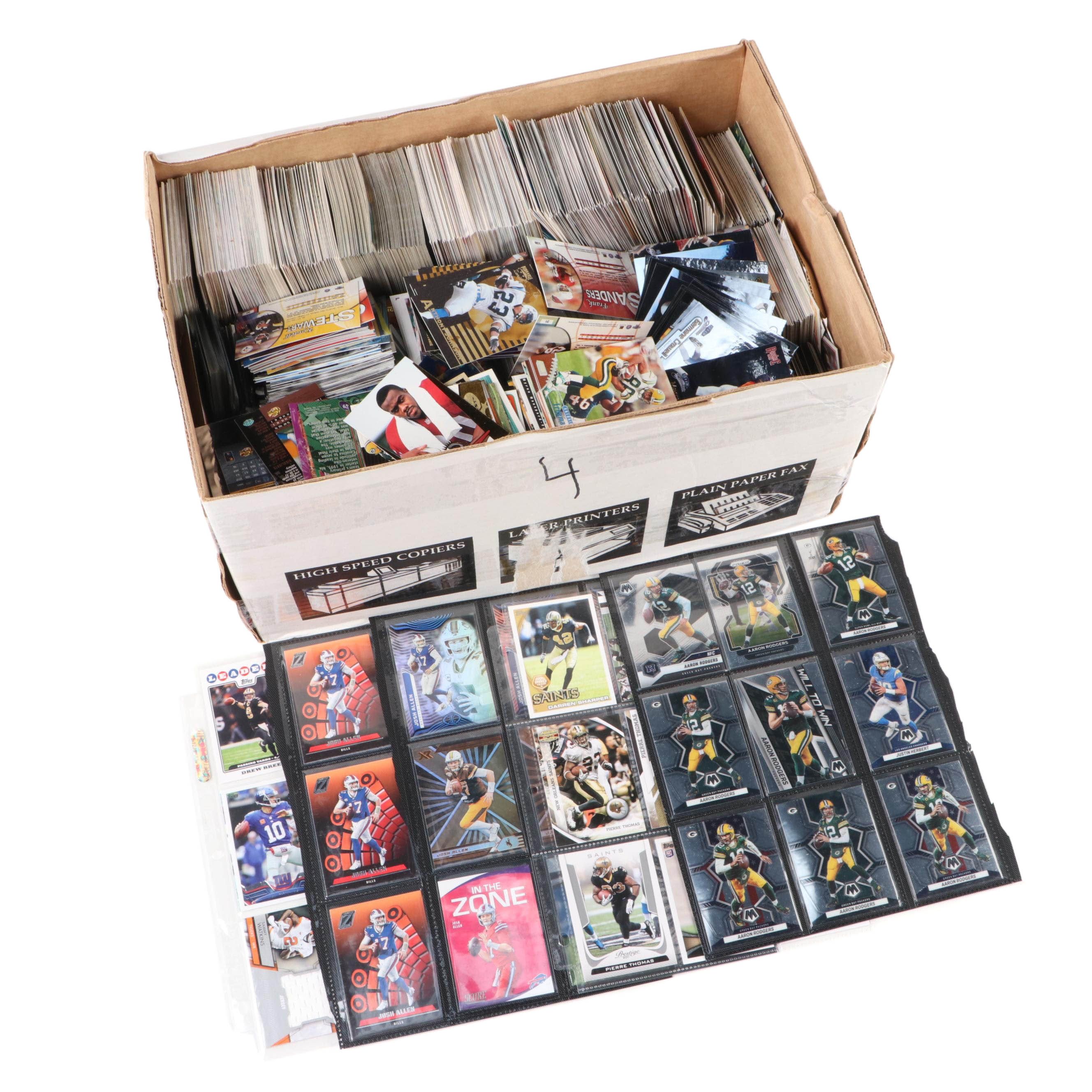 Mosaic With Other Football Cards, Cam Newton, Josh Allen, and More, 1980s–2020s