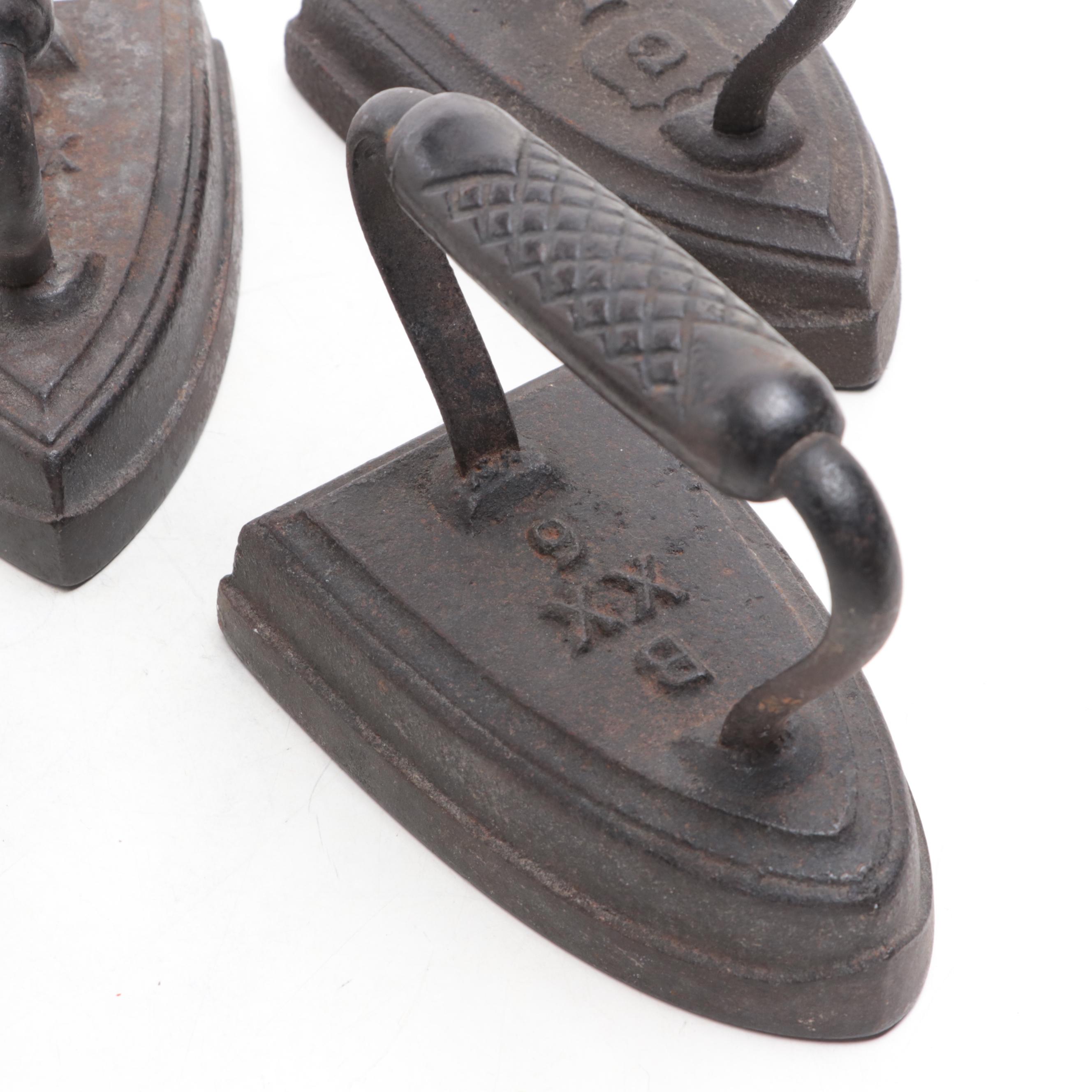 Antique Sad Irons with Sad Iron Holder