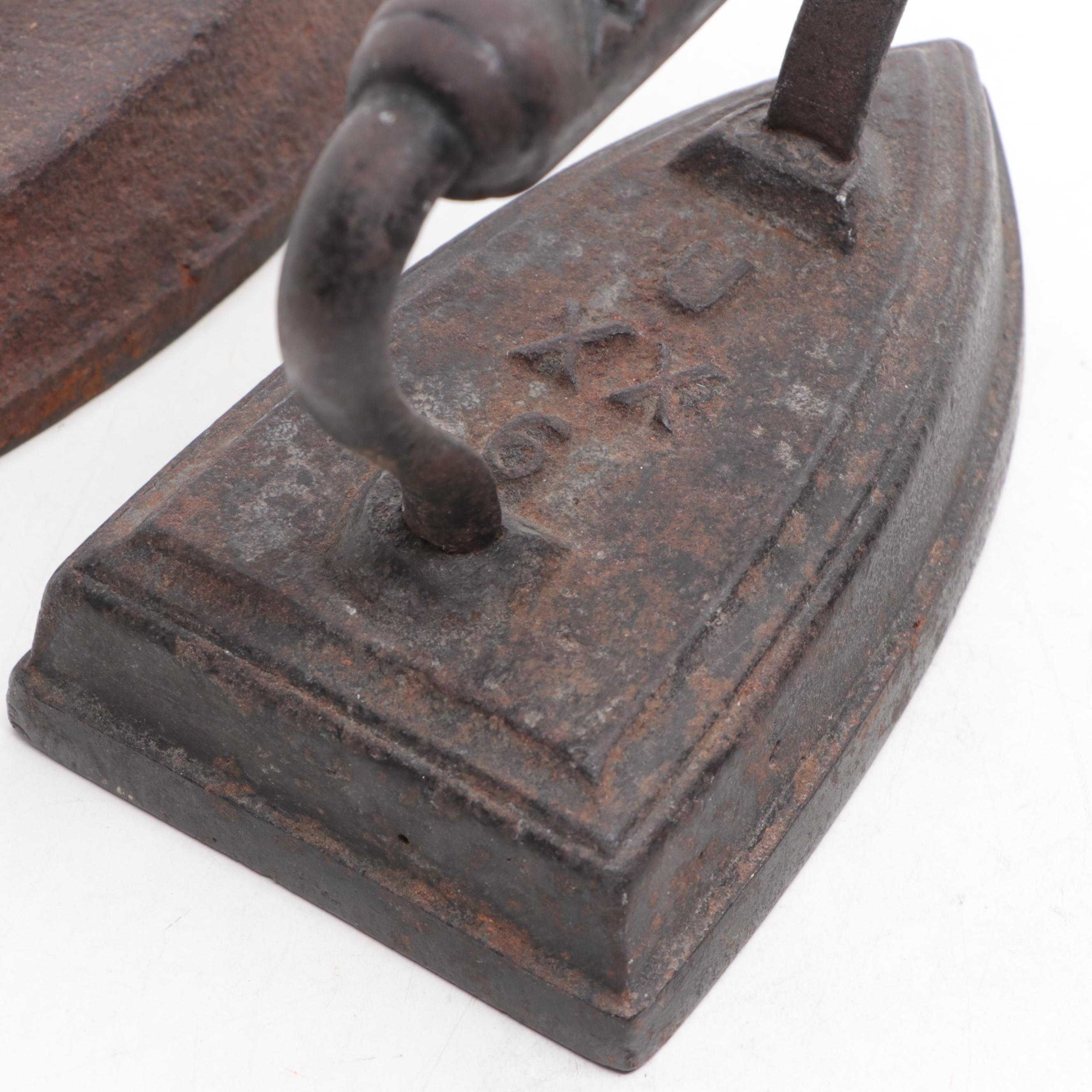 Antique Sad Irons with Sad Iron Holder