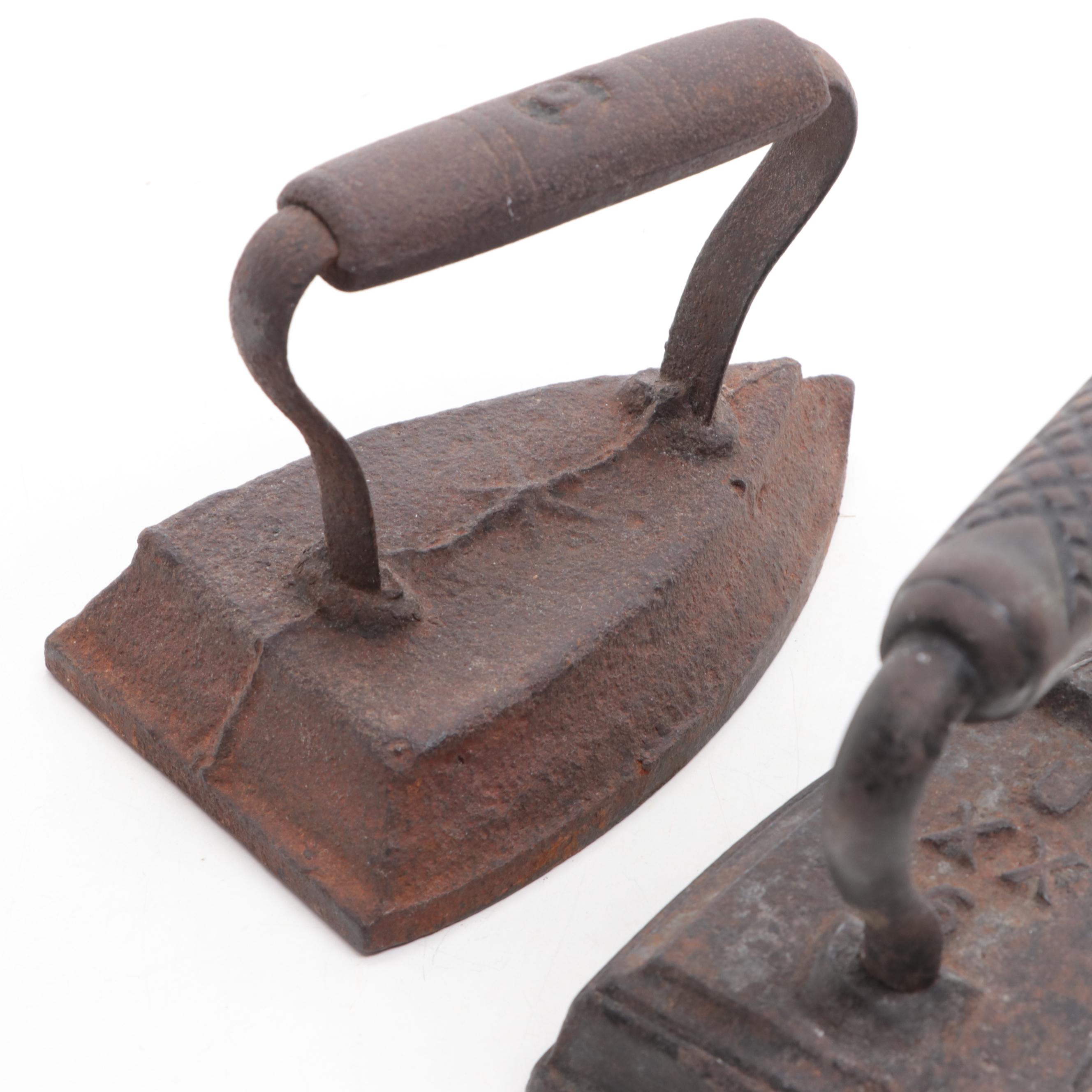 Antique Sad Irons with Sad Iron Holder