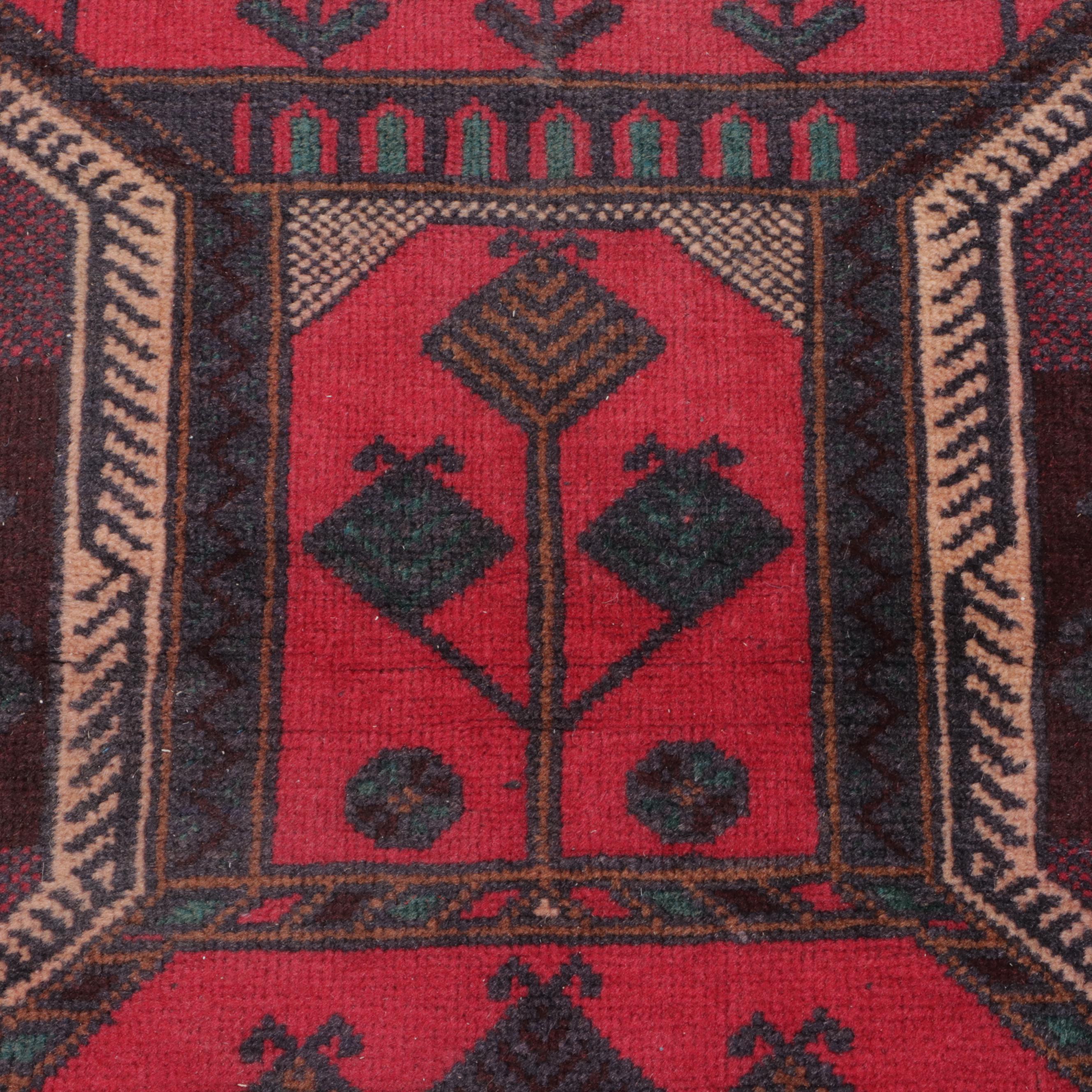 2'11 x 4'11 Hand-Knotted Afghan Baluch Accent Rug