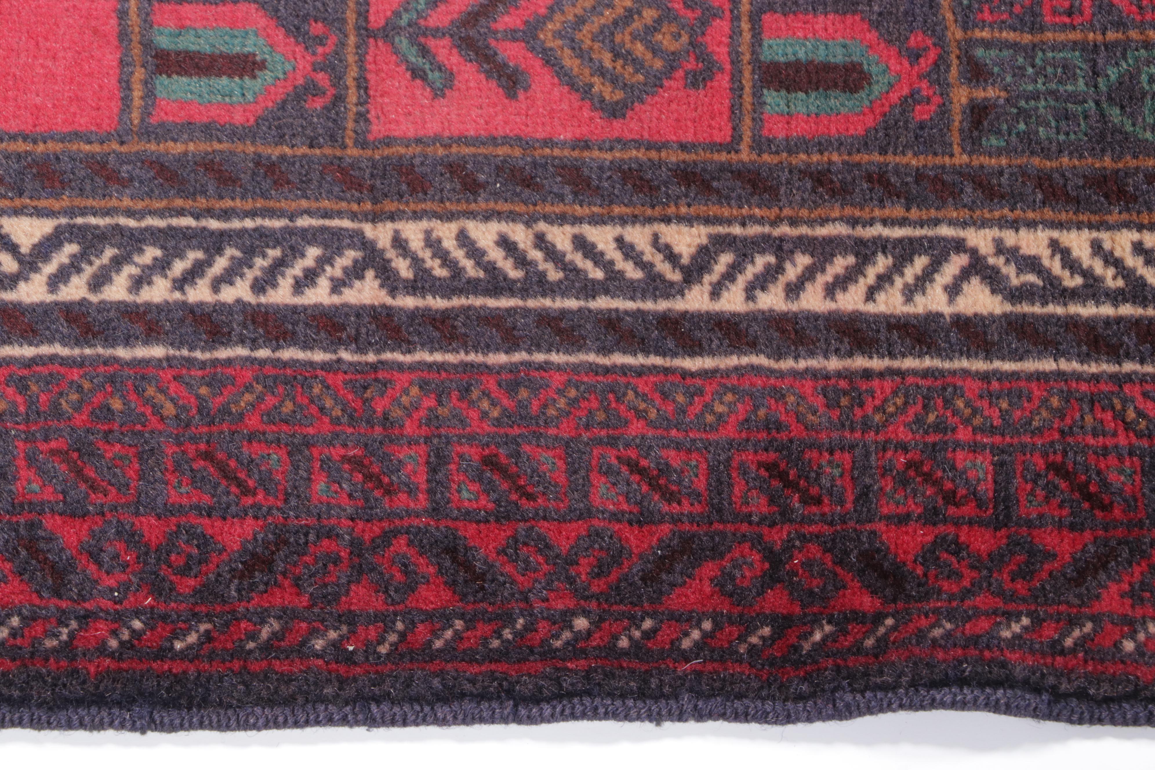 2'11 x 4'11 Hand-Knotted Afghan Baluch Accent Rug