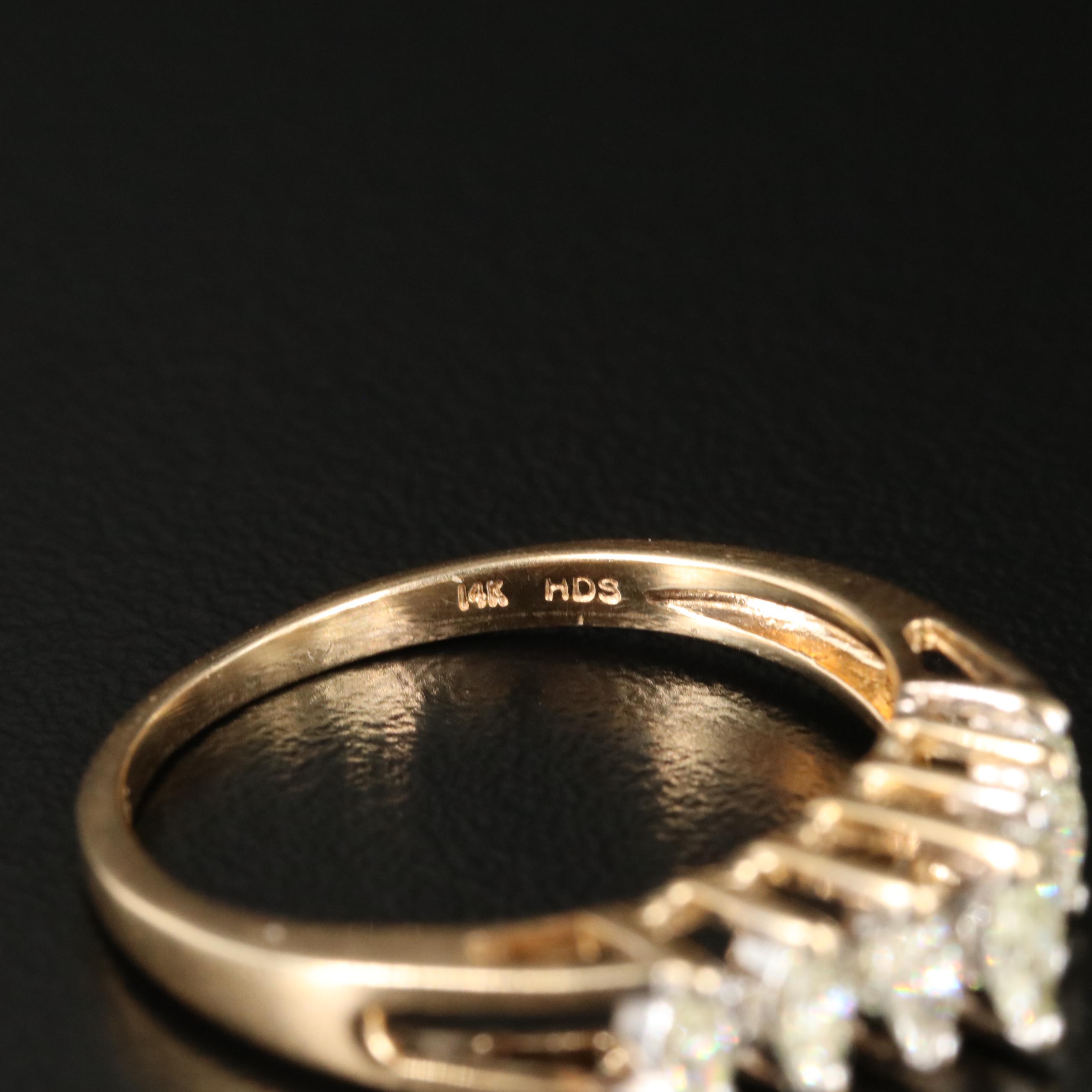 14K 0.46 CTW Diamond Step Ring