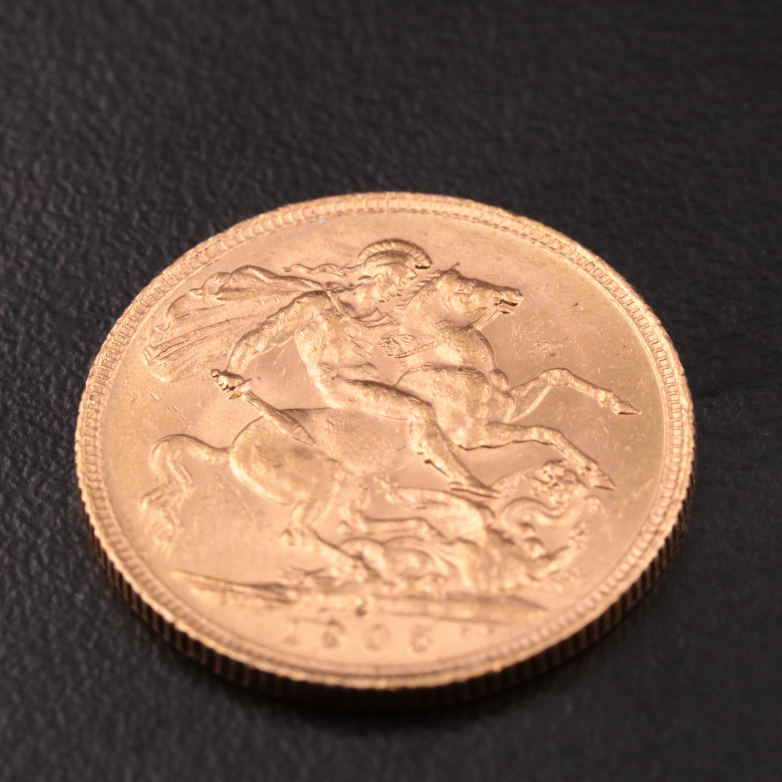 1905 Australia Gold Sovereign Coin