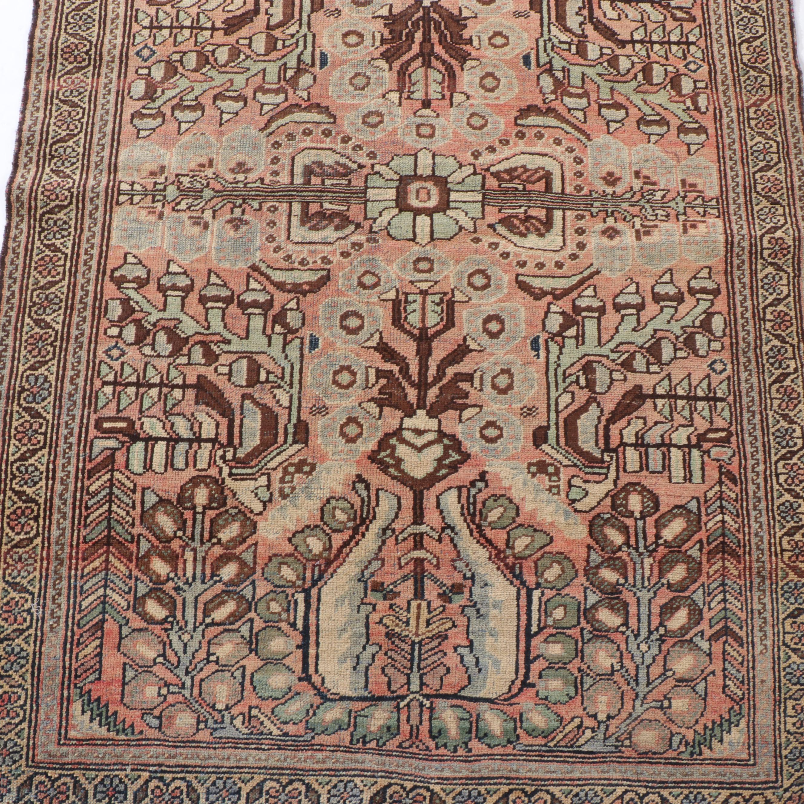 4'1 x 6'4 Hand-Knotted Persian Hamadan Area Rug