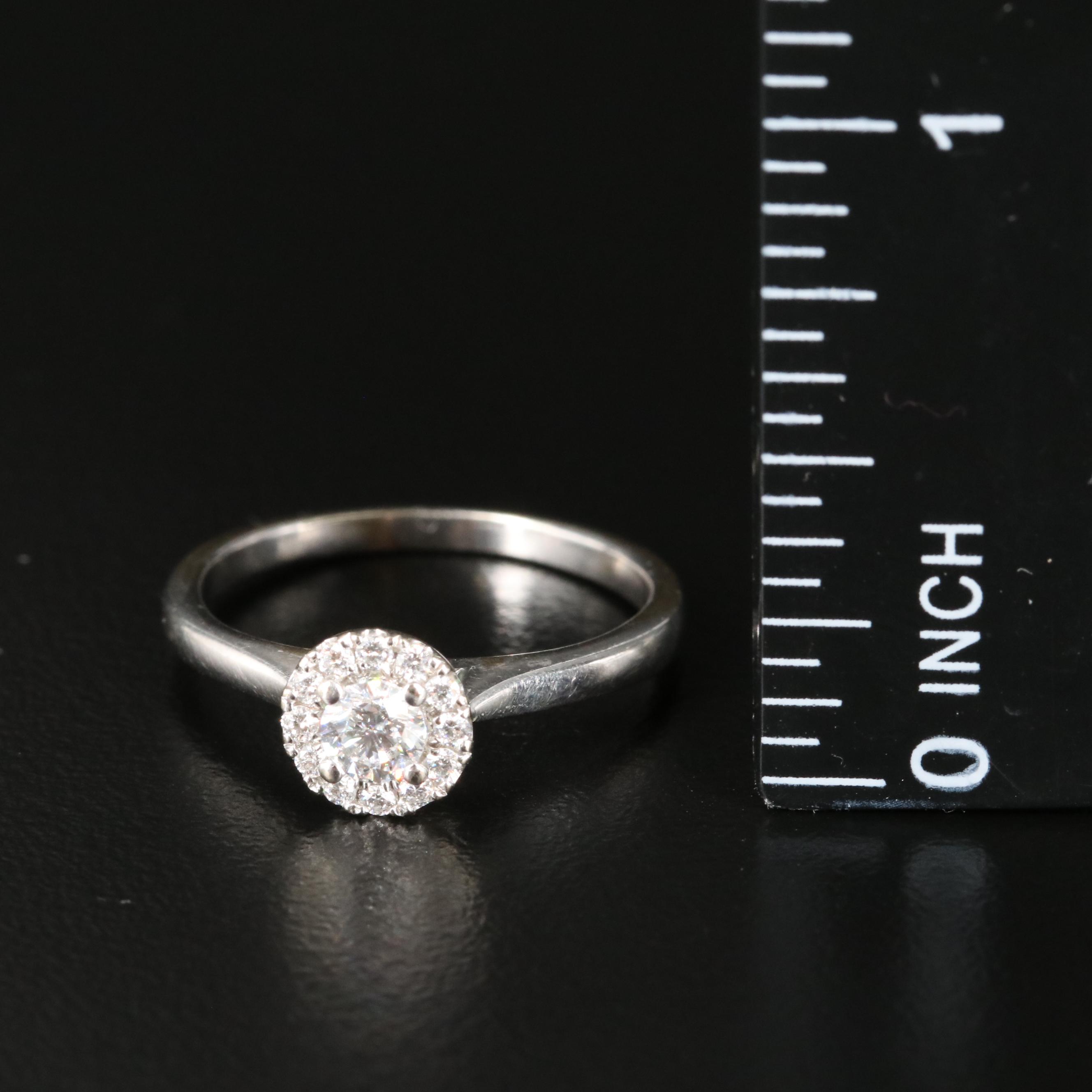 14K 0.32 CTW Diamond Cluster Ring