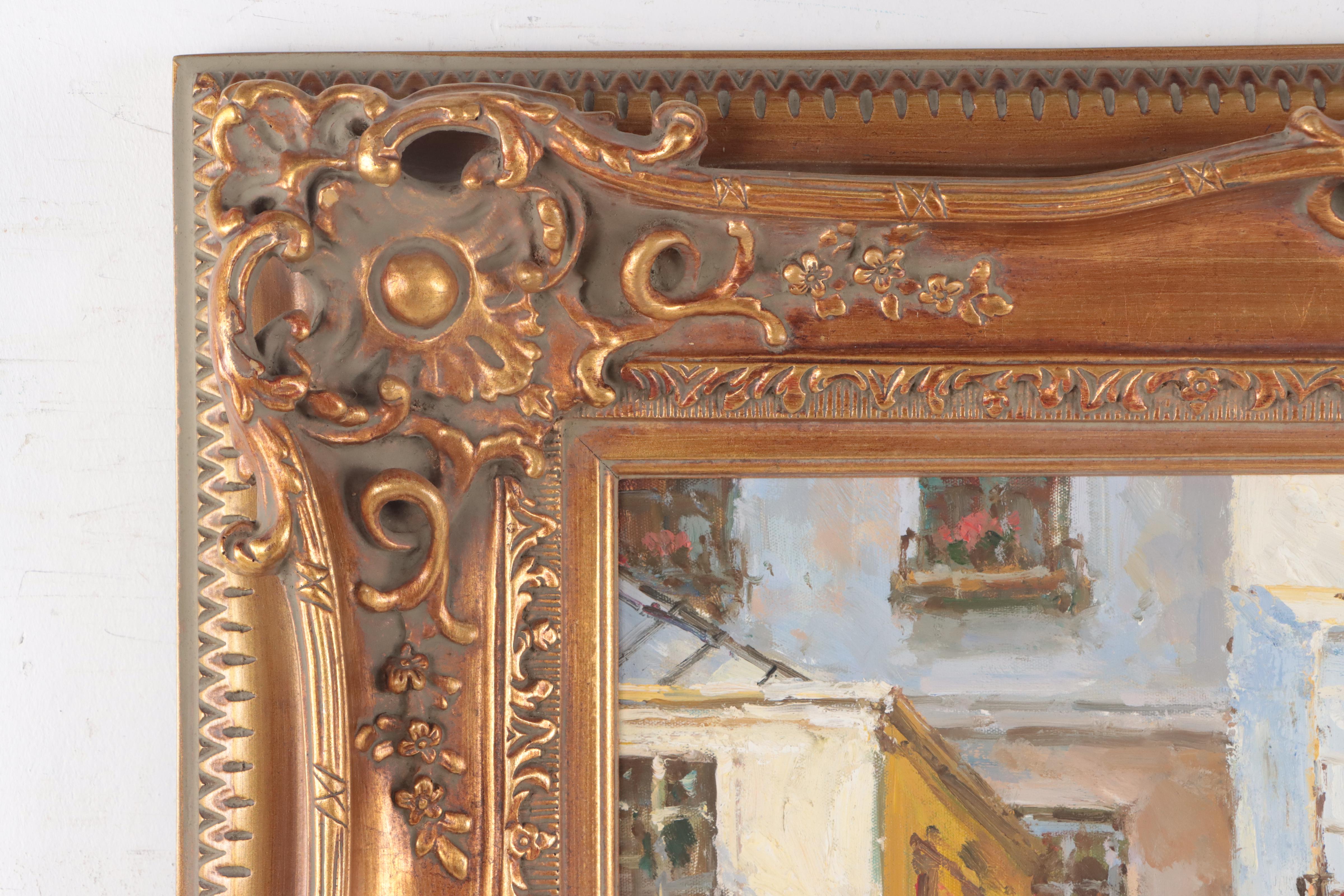 Parisian Street Scene Oil Painting, 21st Century