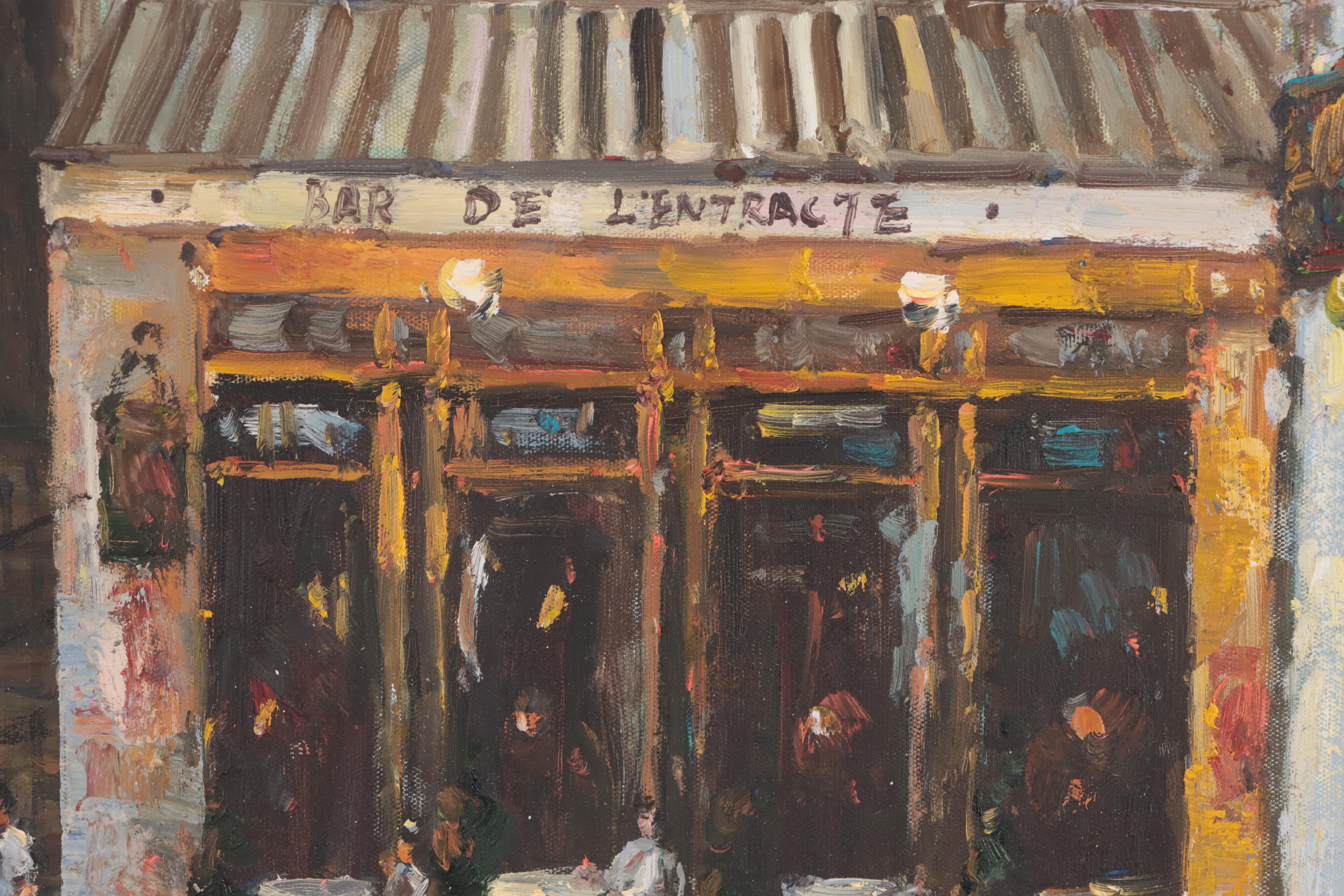 Parisian Street Scene Oil Painting, 21st Century