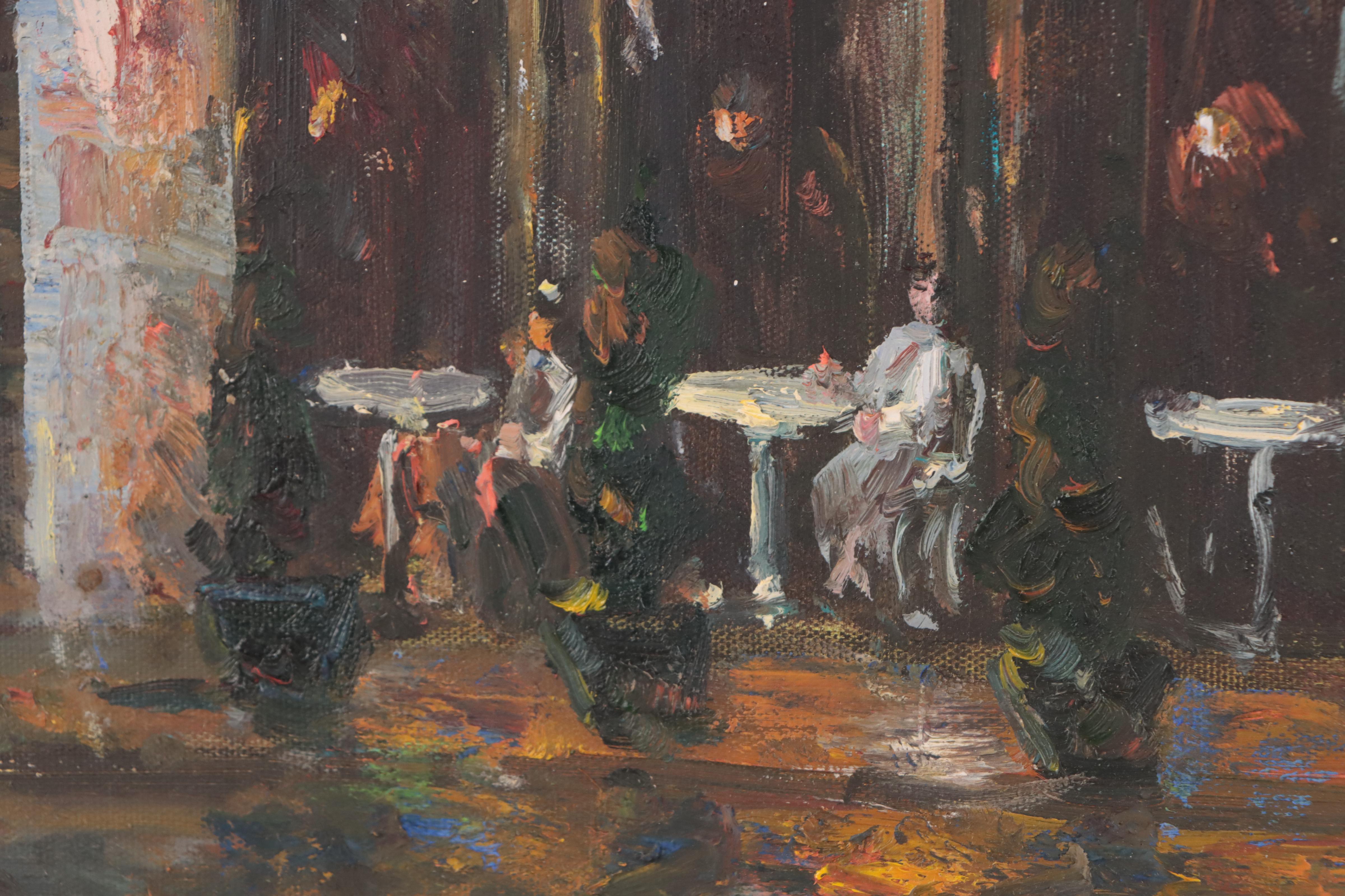 Parisian Street Scene Oil Painting, 21st Century