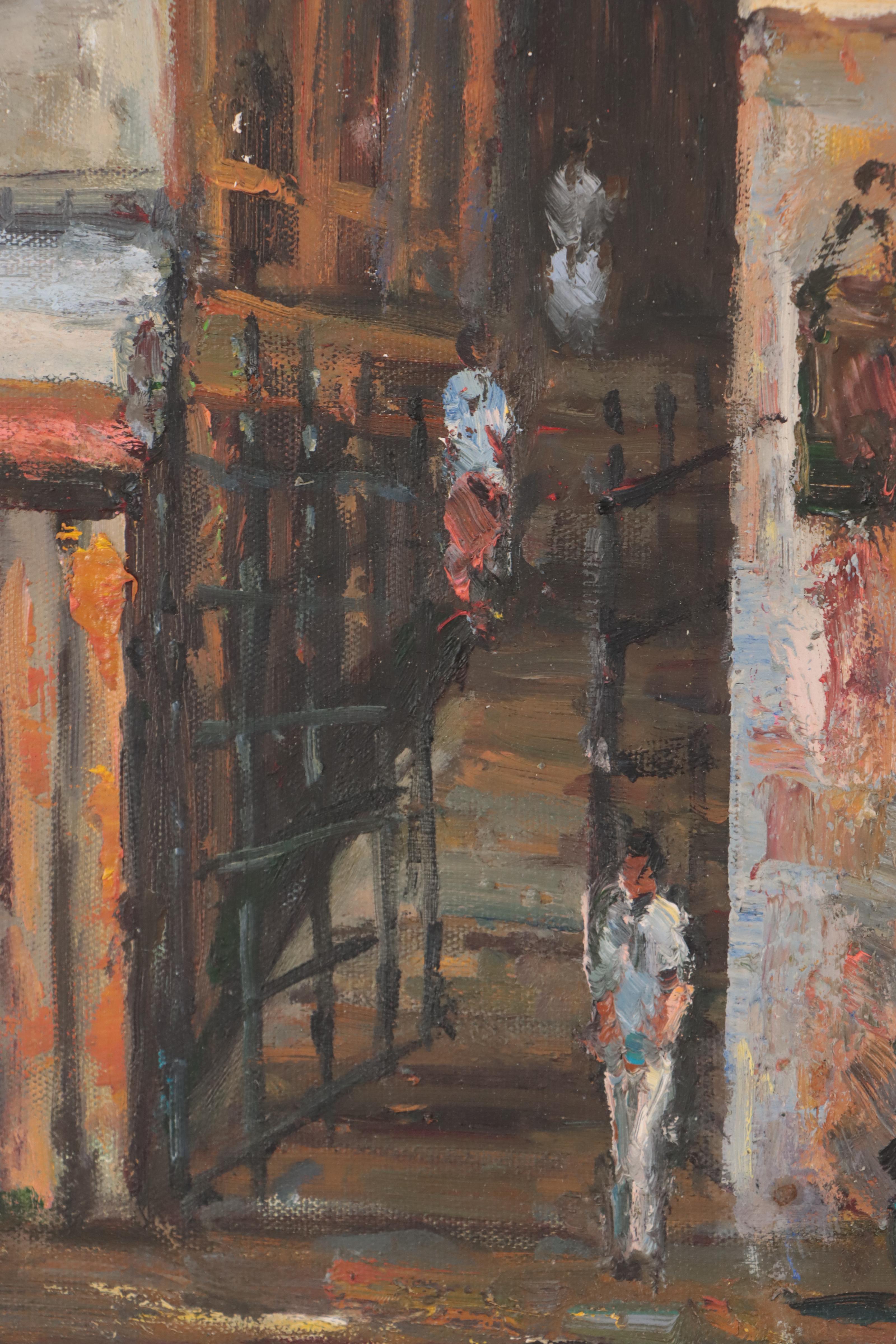 Parisian Street Scene Oil Painting, 21st Century