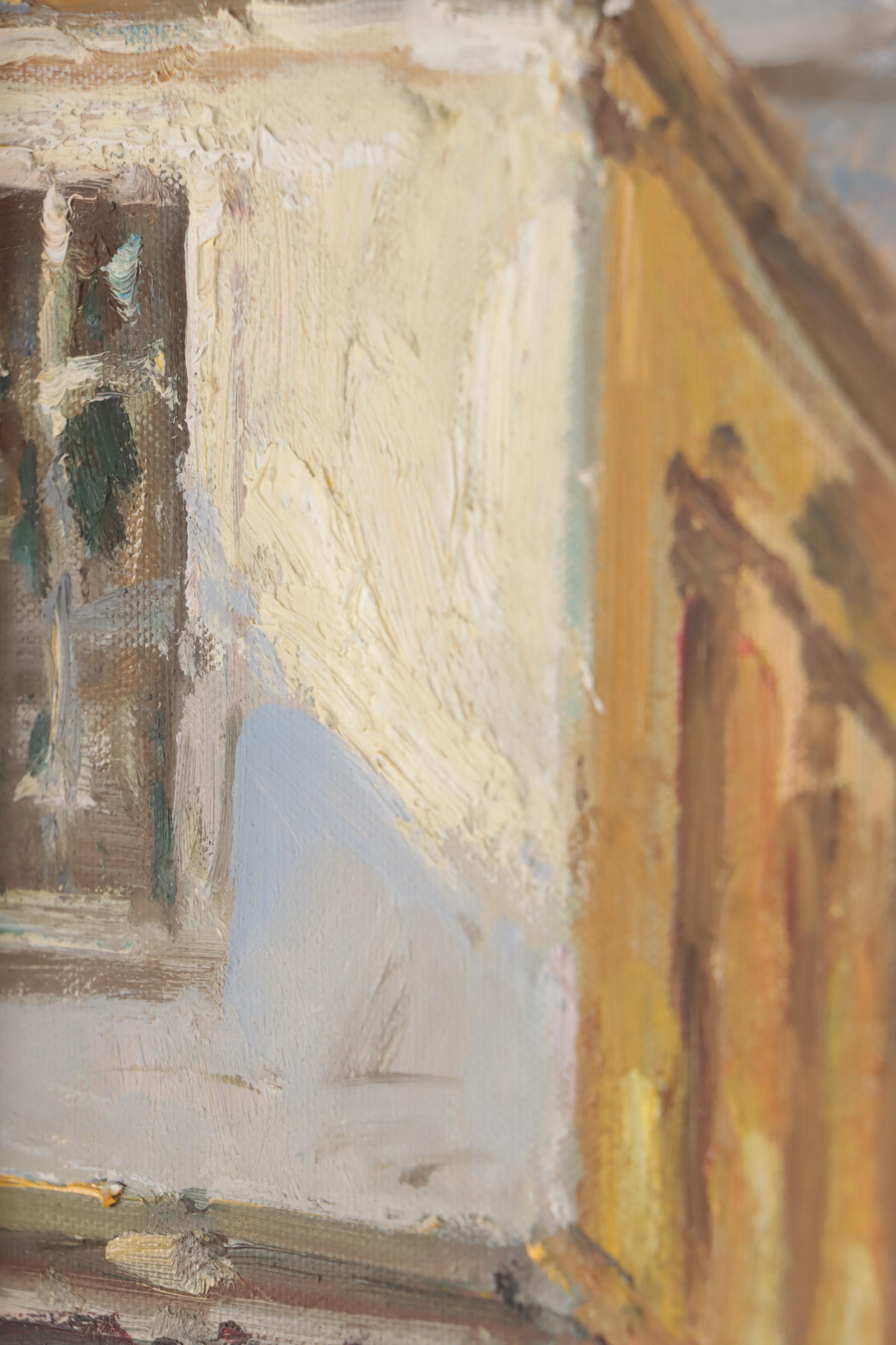 Parisian Street Scene Oil Painting, 21st Century