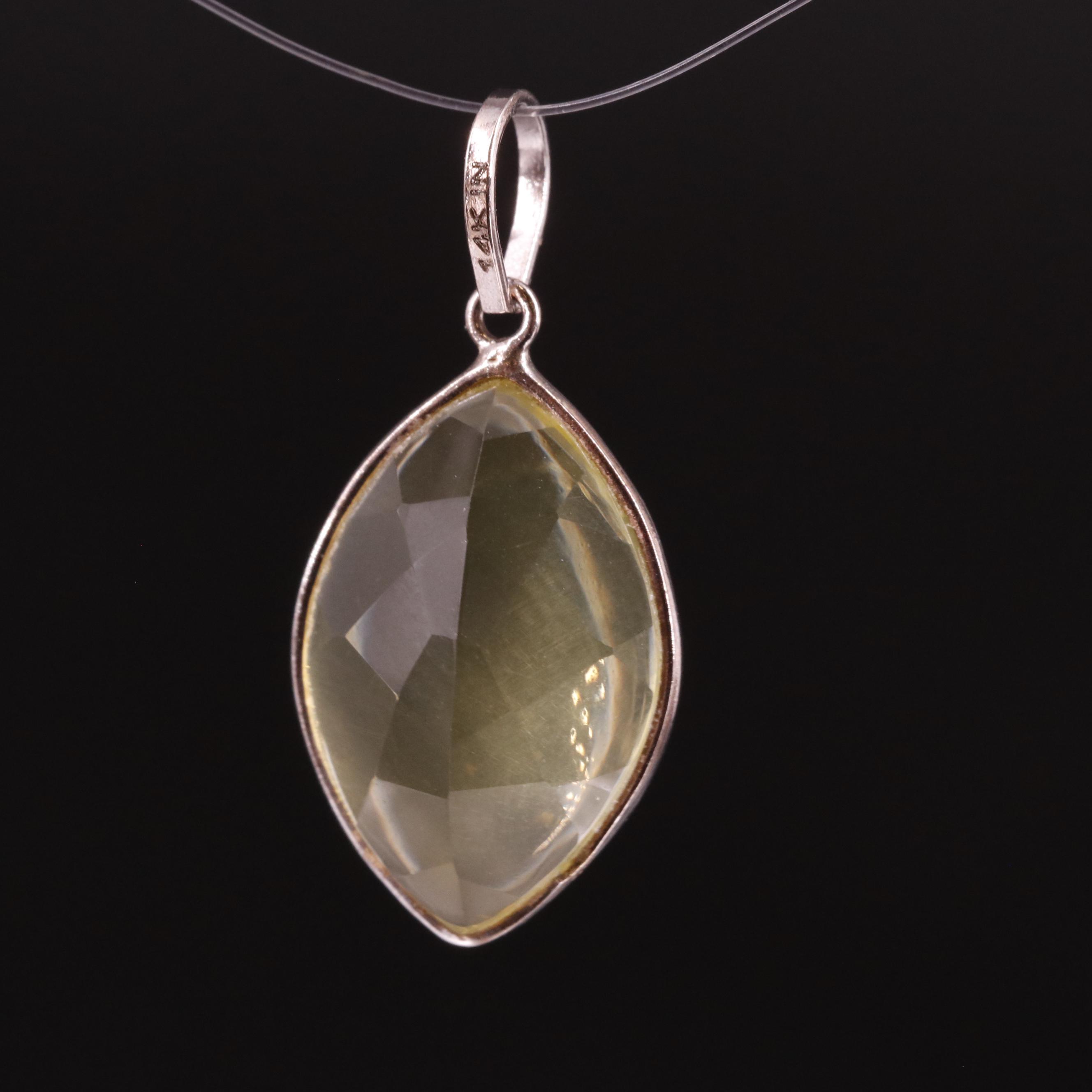 14K Citrine Pendant