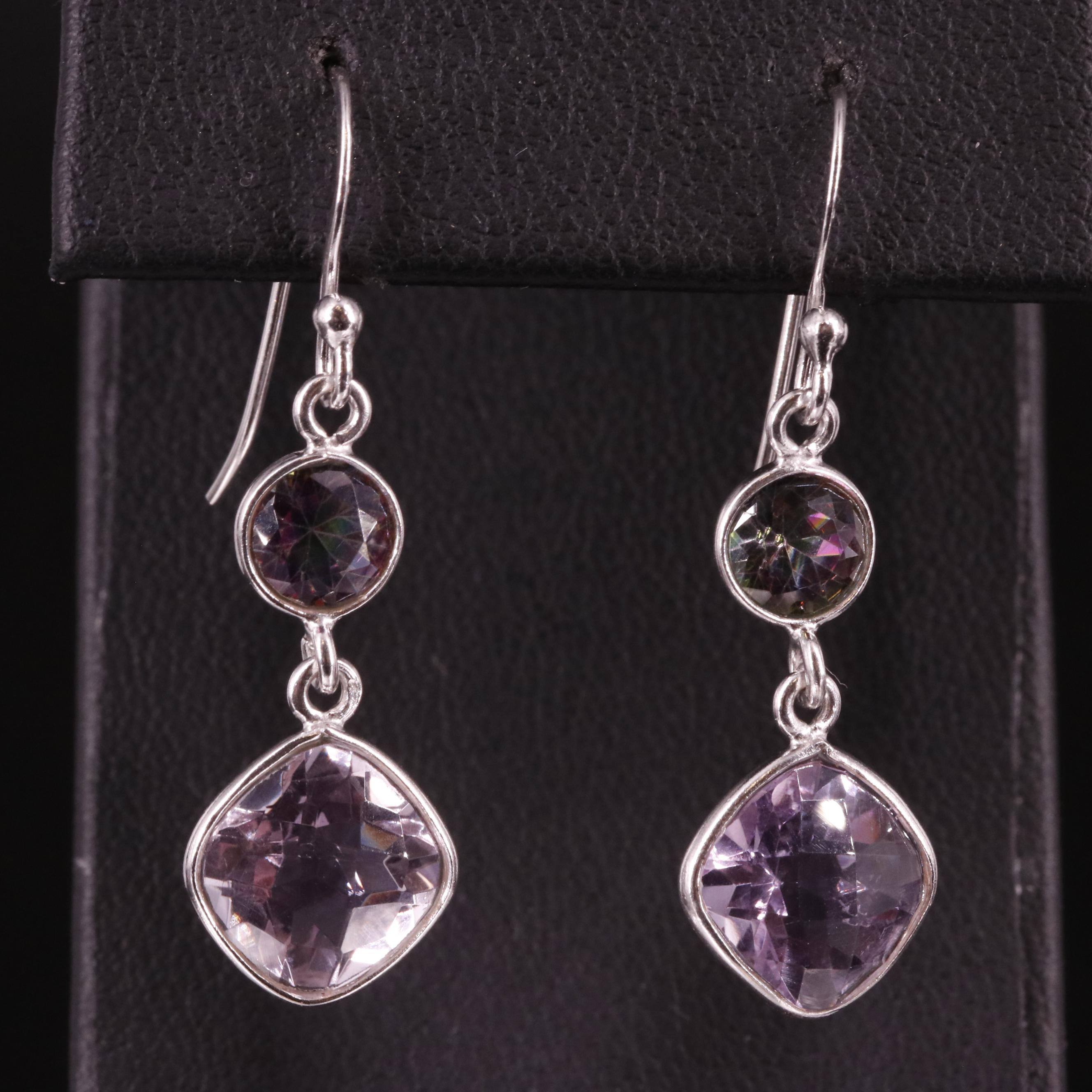 Sterling Amethyst Dangle Earrings
