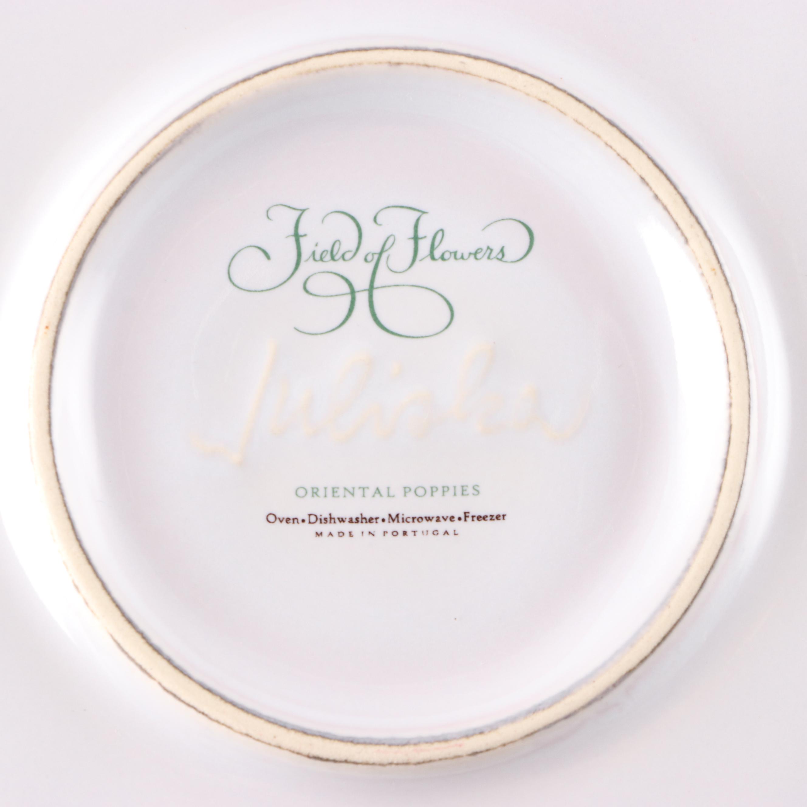 Juliska Ceramics "Field of Flowers" Ceramic Serveware with Portmeirion Ramekins