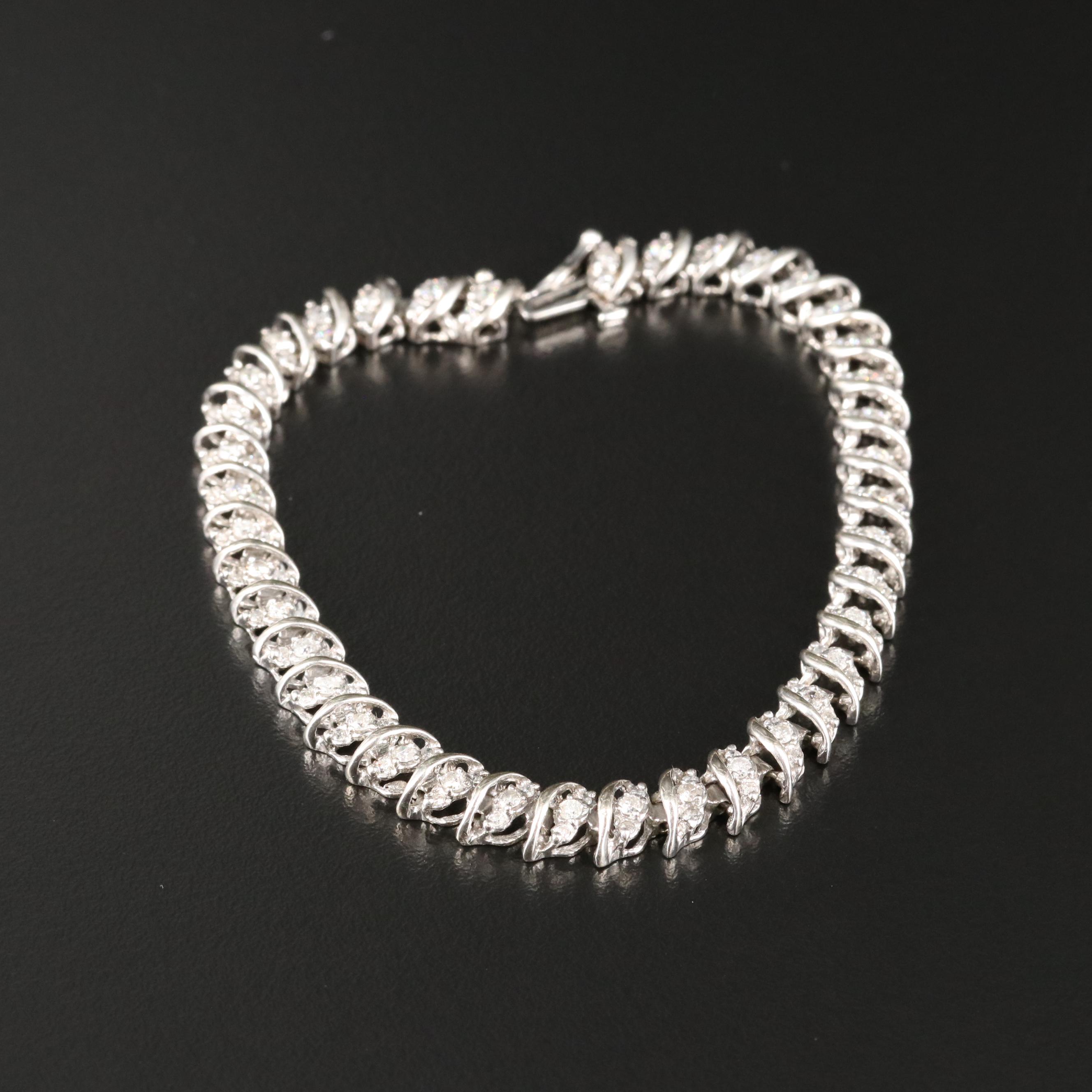 10K 2.00 CTW Diamond S-Link Bracelet