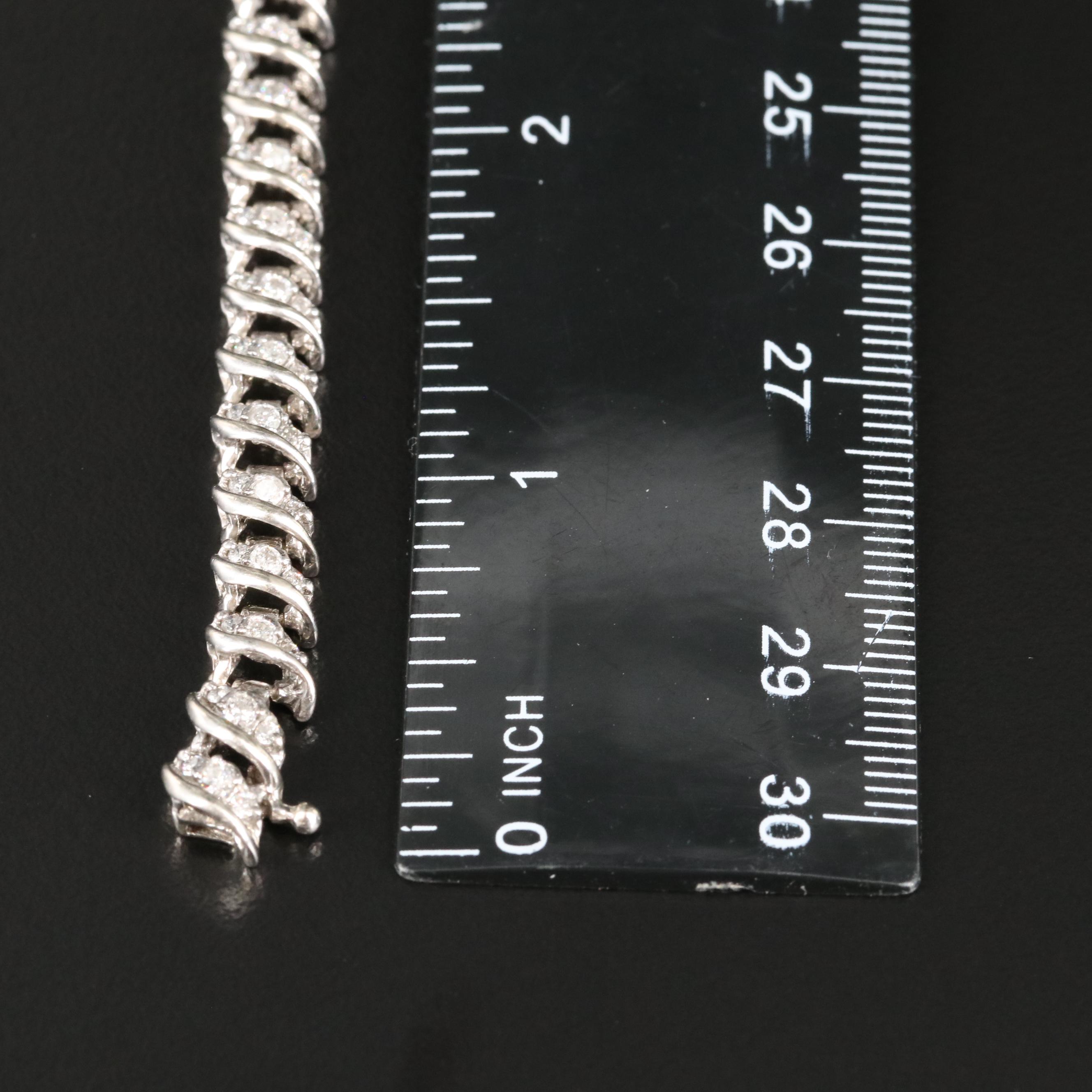 10K 2.00 CTW Diamond S-Link Bracelet