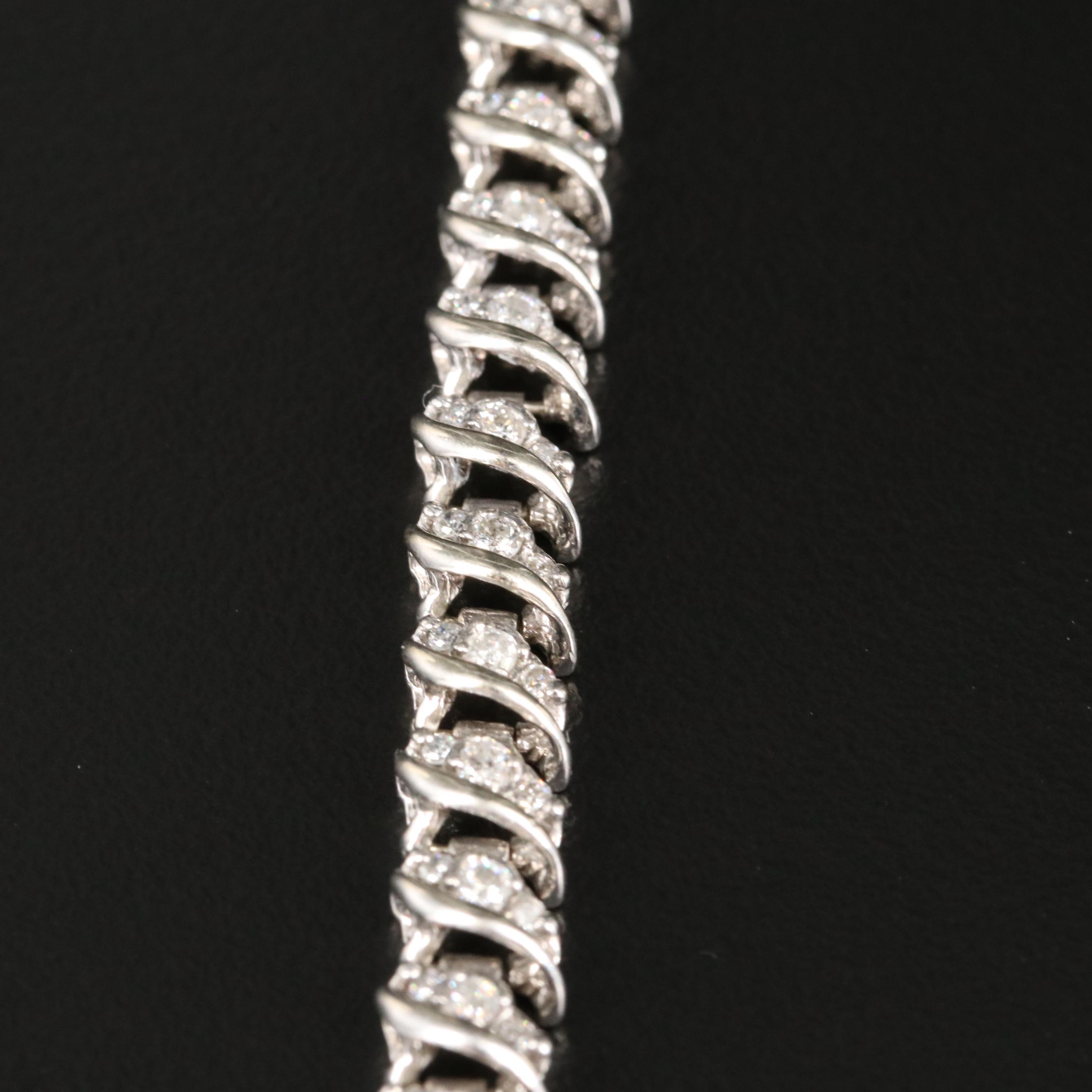 10K 2.00 CTW Diamond S-Link Bracelet