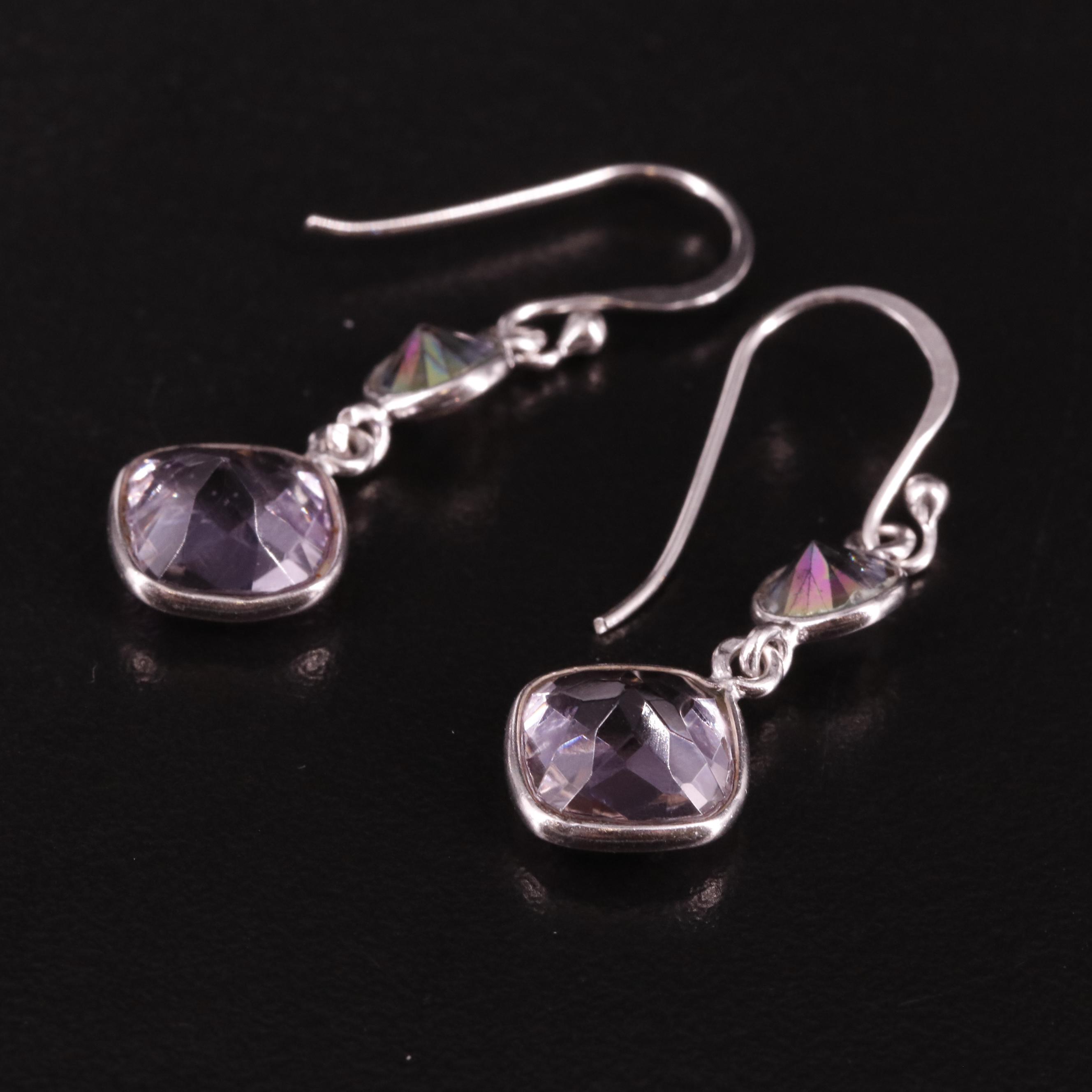 Sterling Amethyst Dangle Earrings