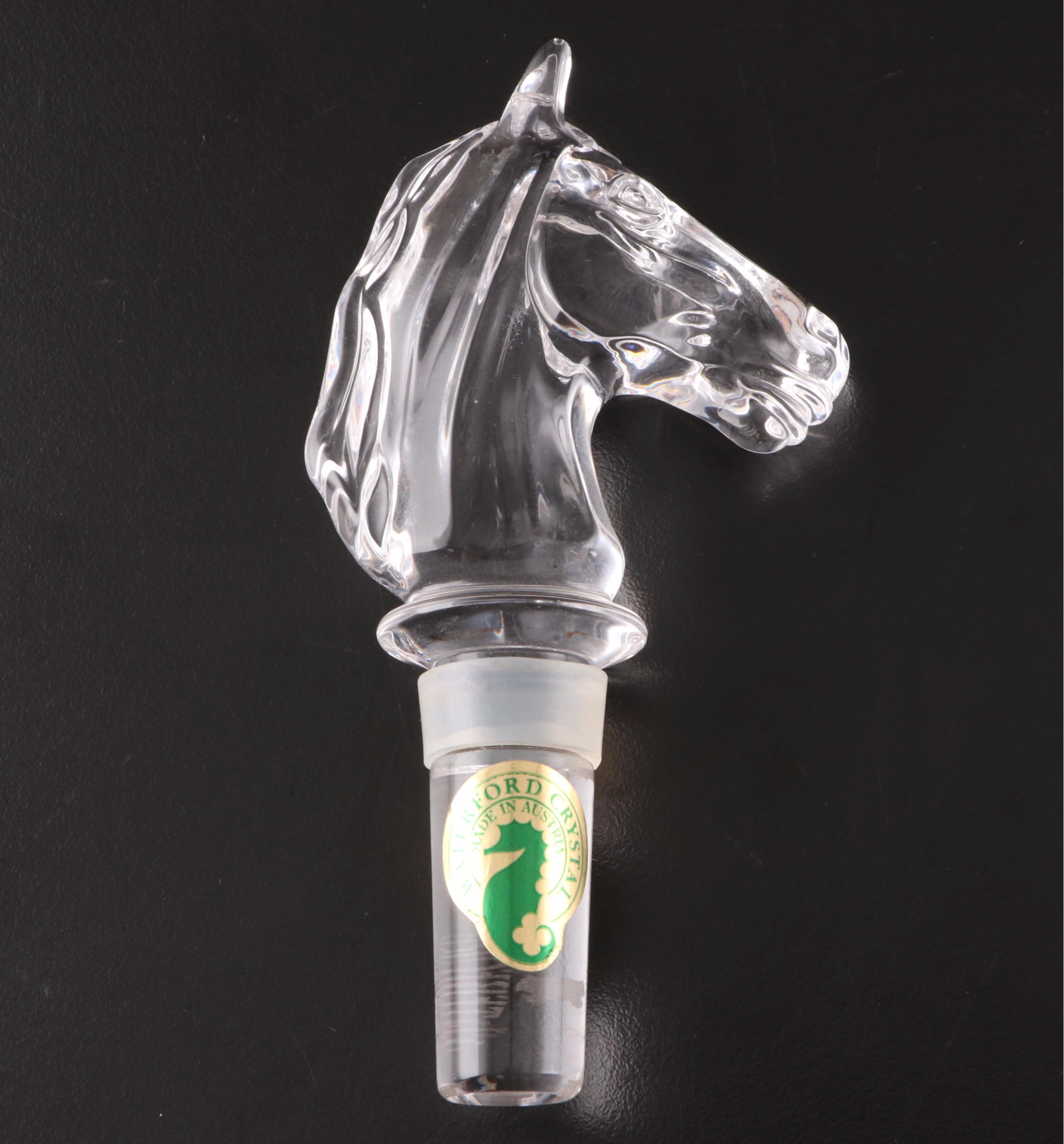 Waterford Crystal Horse Head with Churchill Downs Bottle Stoppers