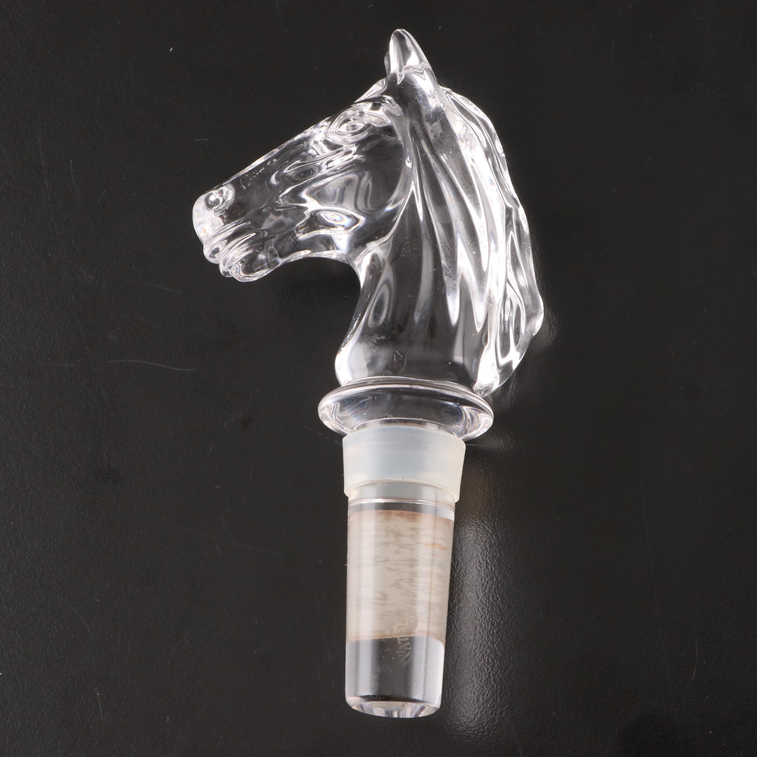 Waterford Crystal Horse Head with Churchill Downs Bottle Stoppers