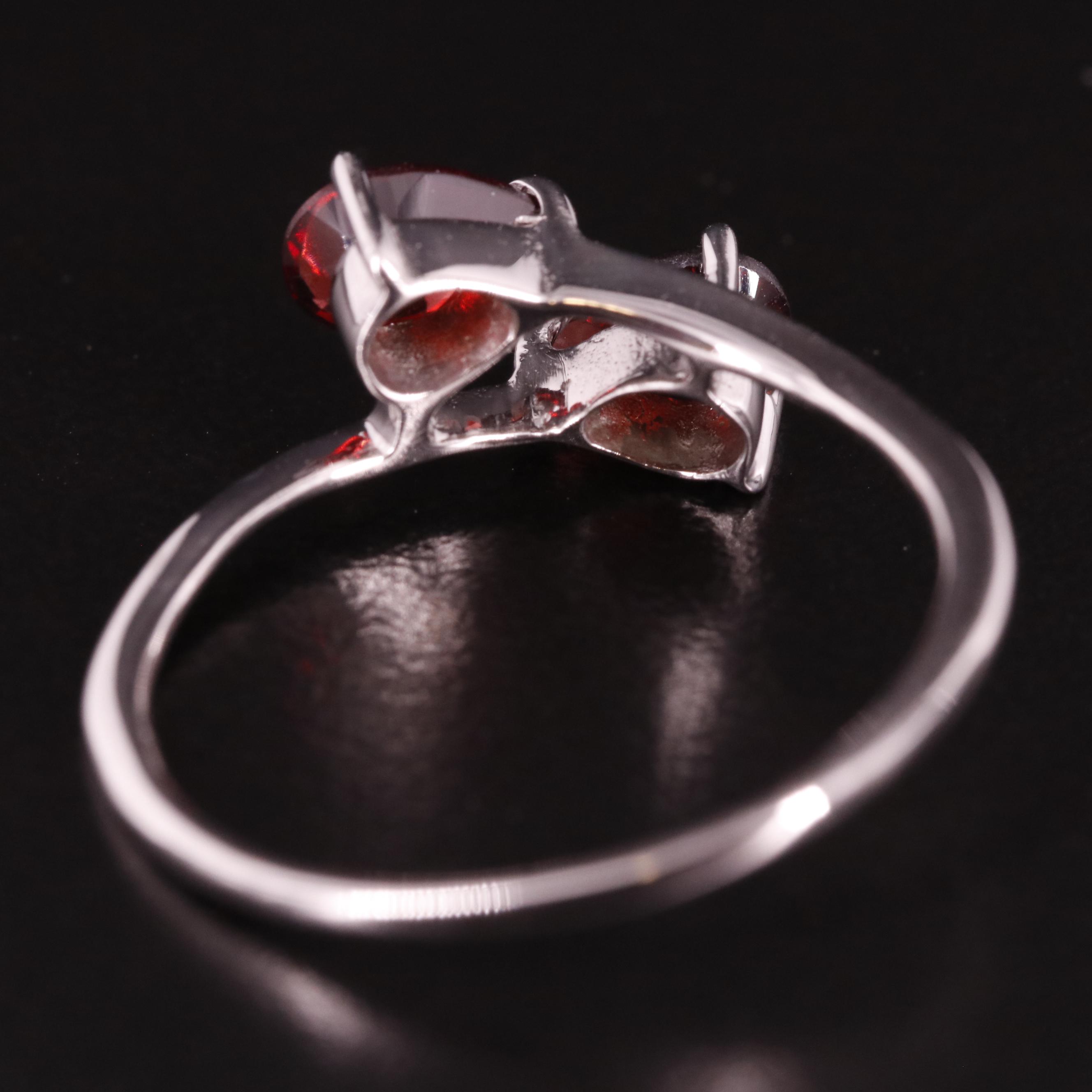 Sterling Garnet Teardrop Ring