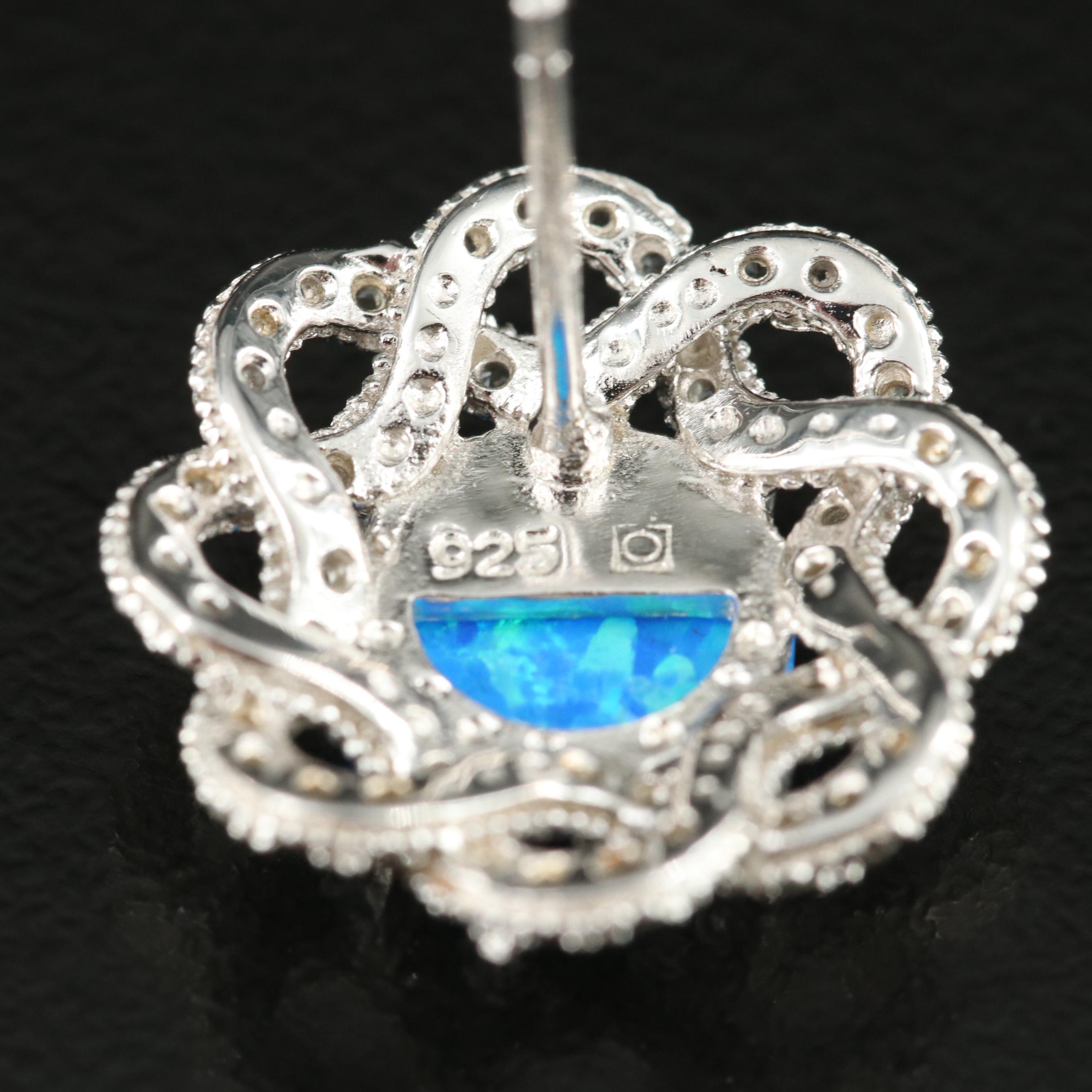 Sterling Opal and Topaz Earrings