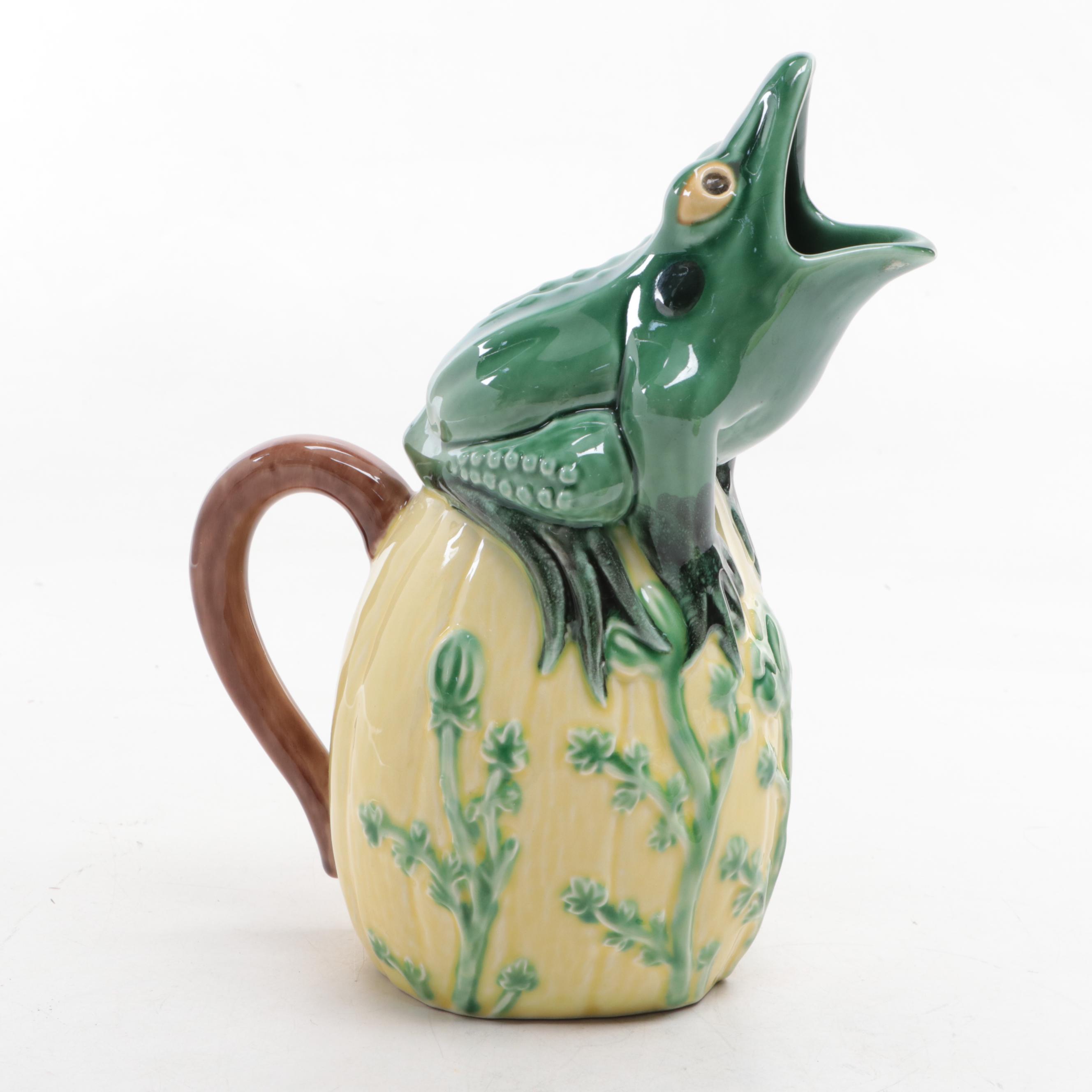 Casafina Frog Saucers and Other Majolica Pitcher