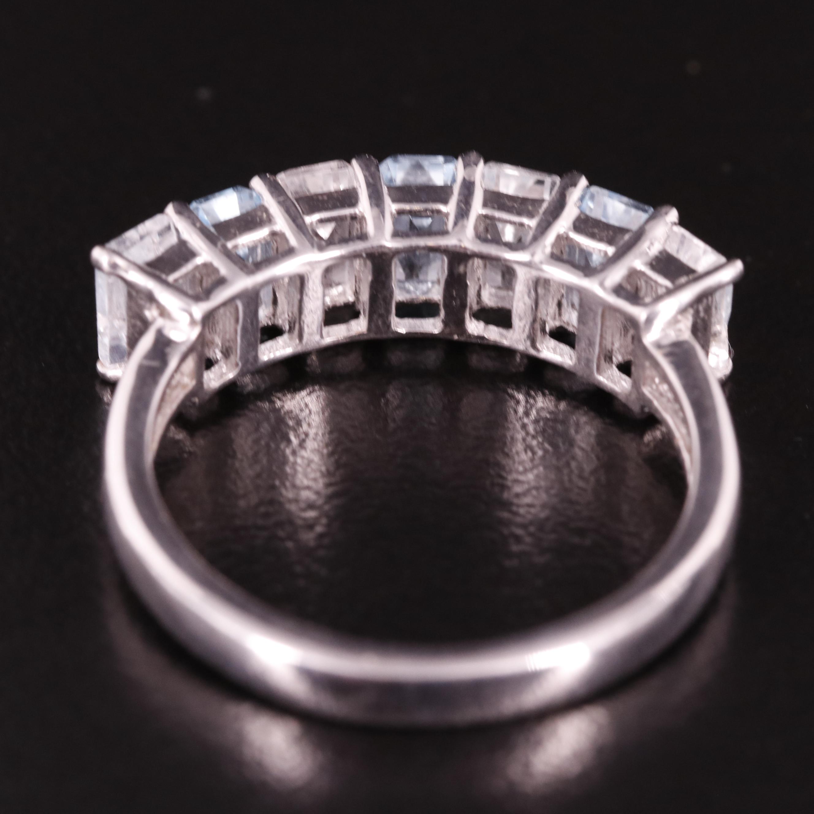 Sterling Blue and White Topaz Band